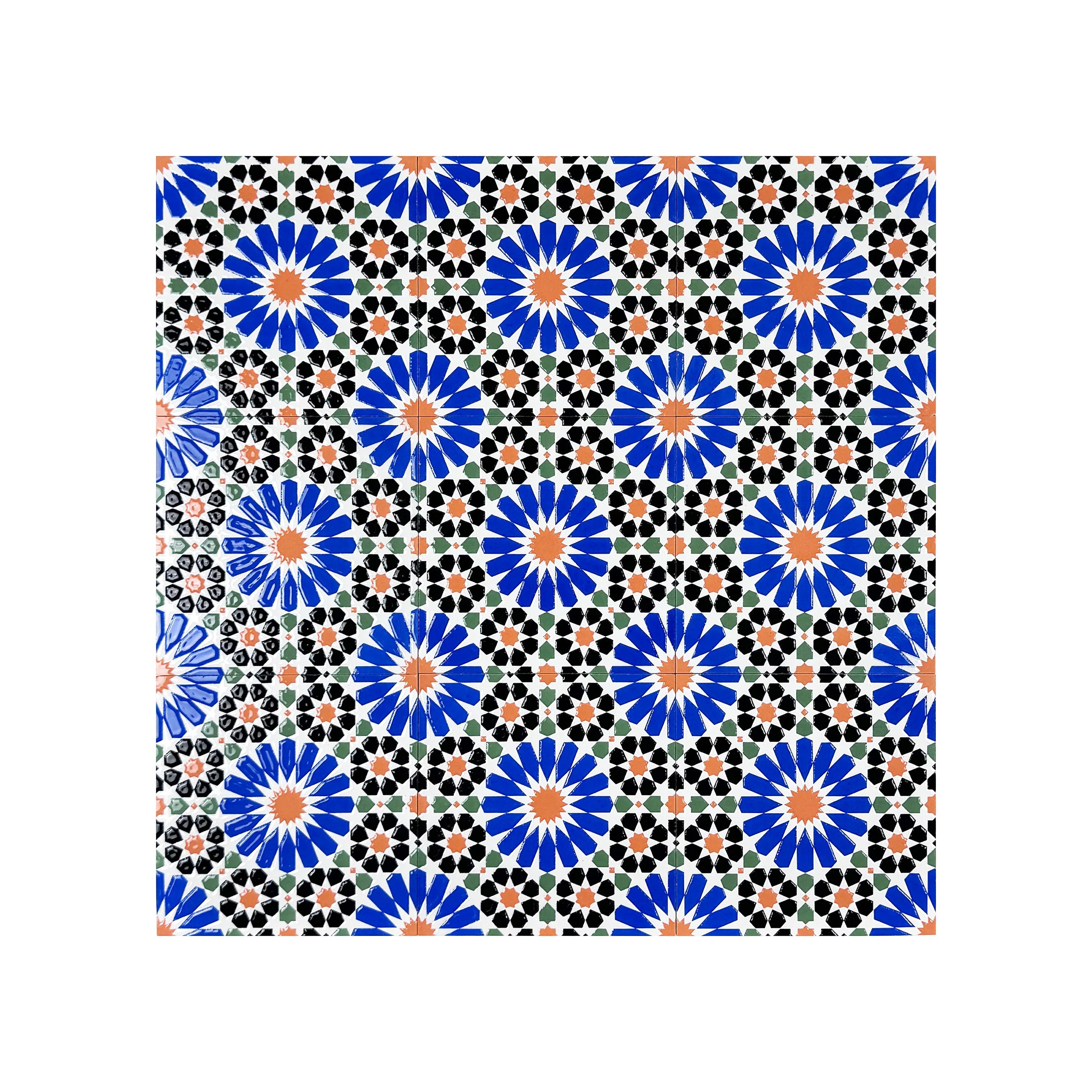 Enhance your interiors with Royal Souk Moroccan Glossy Ceramic Tiles. Durable, stylish 200x200mm design ideal for walls, floors, kitchens & bathrooms.