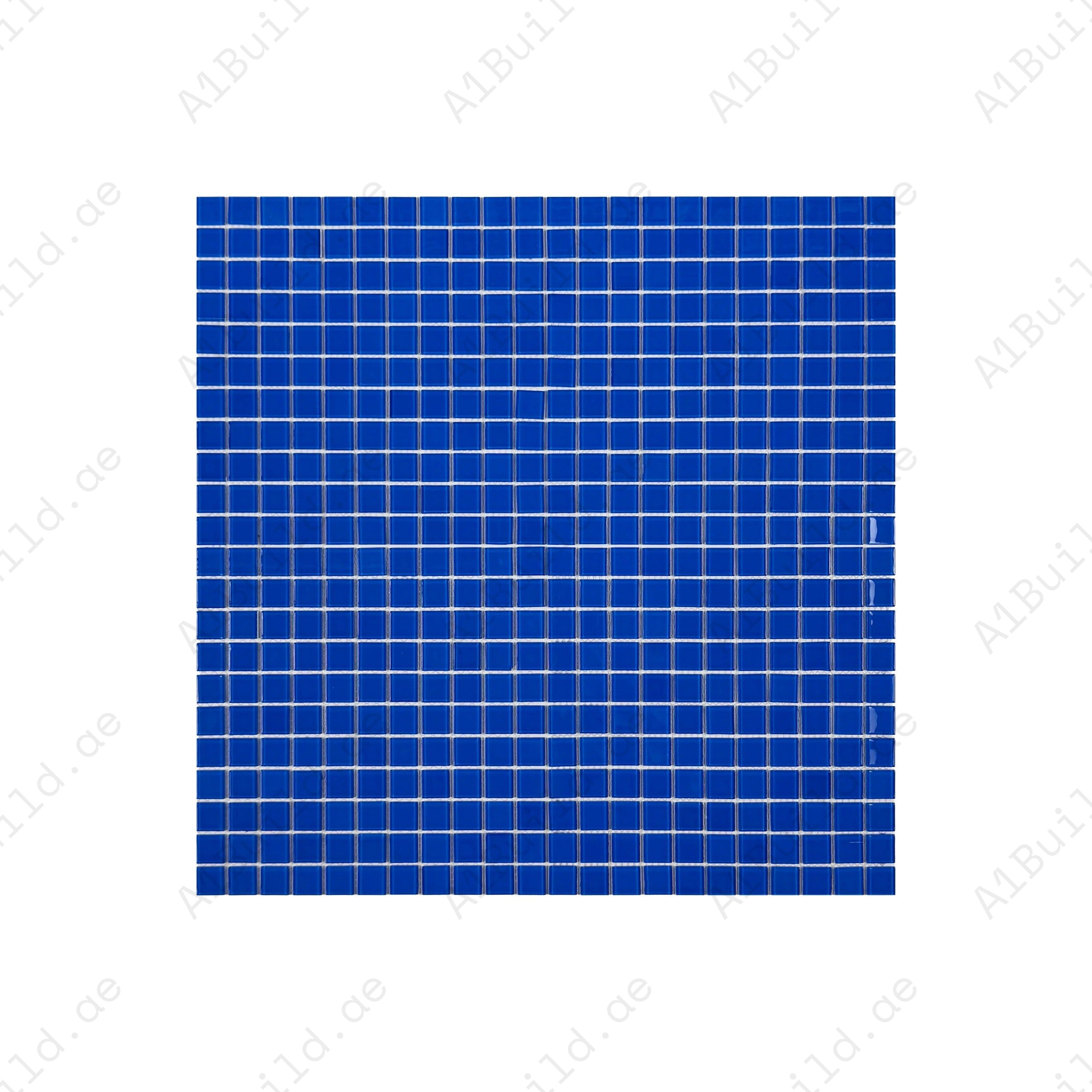 Enhance your pool with Royal Blue Crystal Glass Mosaic tiles – durable, slip-resistant, UV-stable, and eco-friendly for luxury pools, spas & wet areas in Dubai.