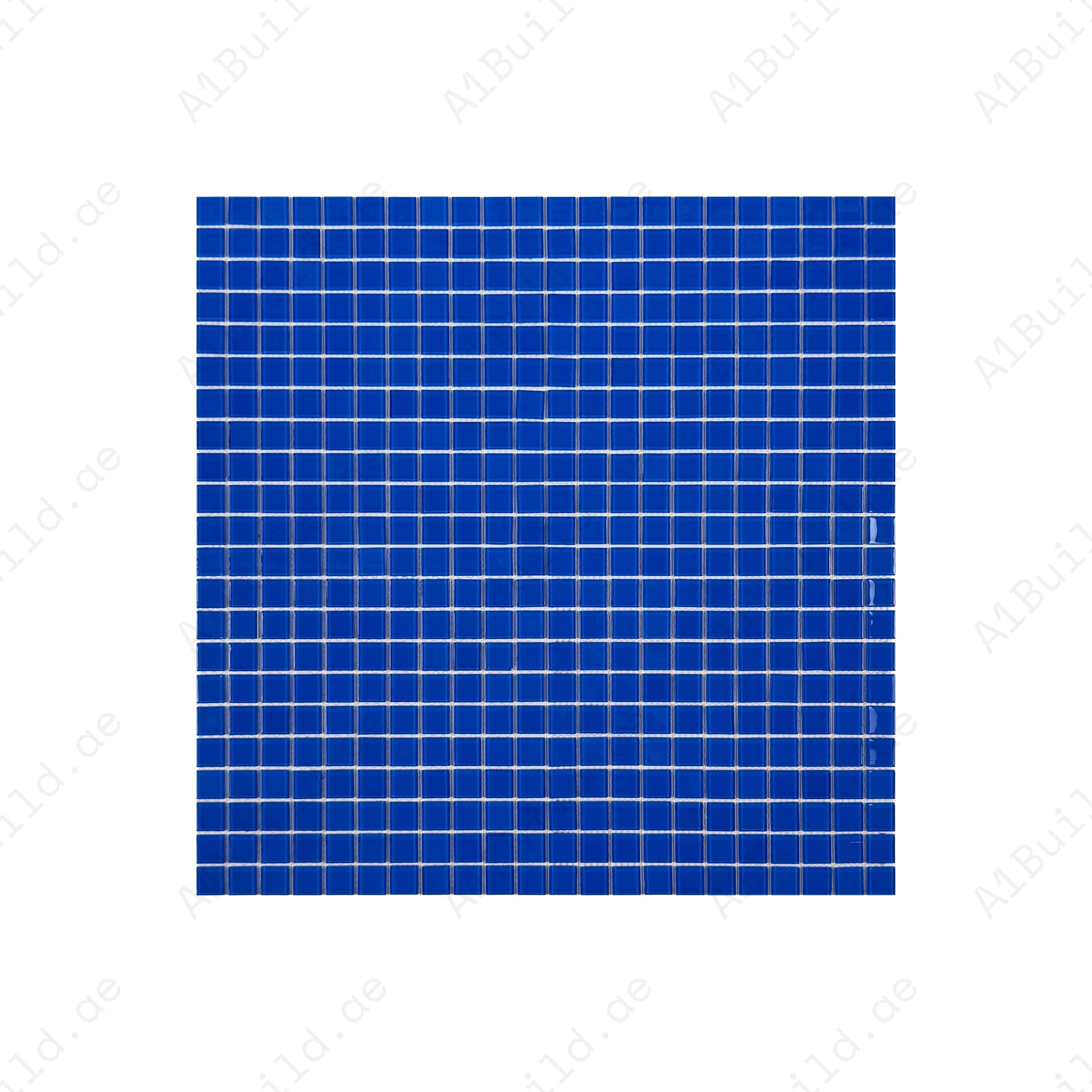 Enhance your pool with Royal Blue Crystal Glass Mosaic tiles – durable, slip-resistant, UV-stable, and eco-friendly for luxury pools, spas & wet areas in Dubai.