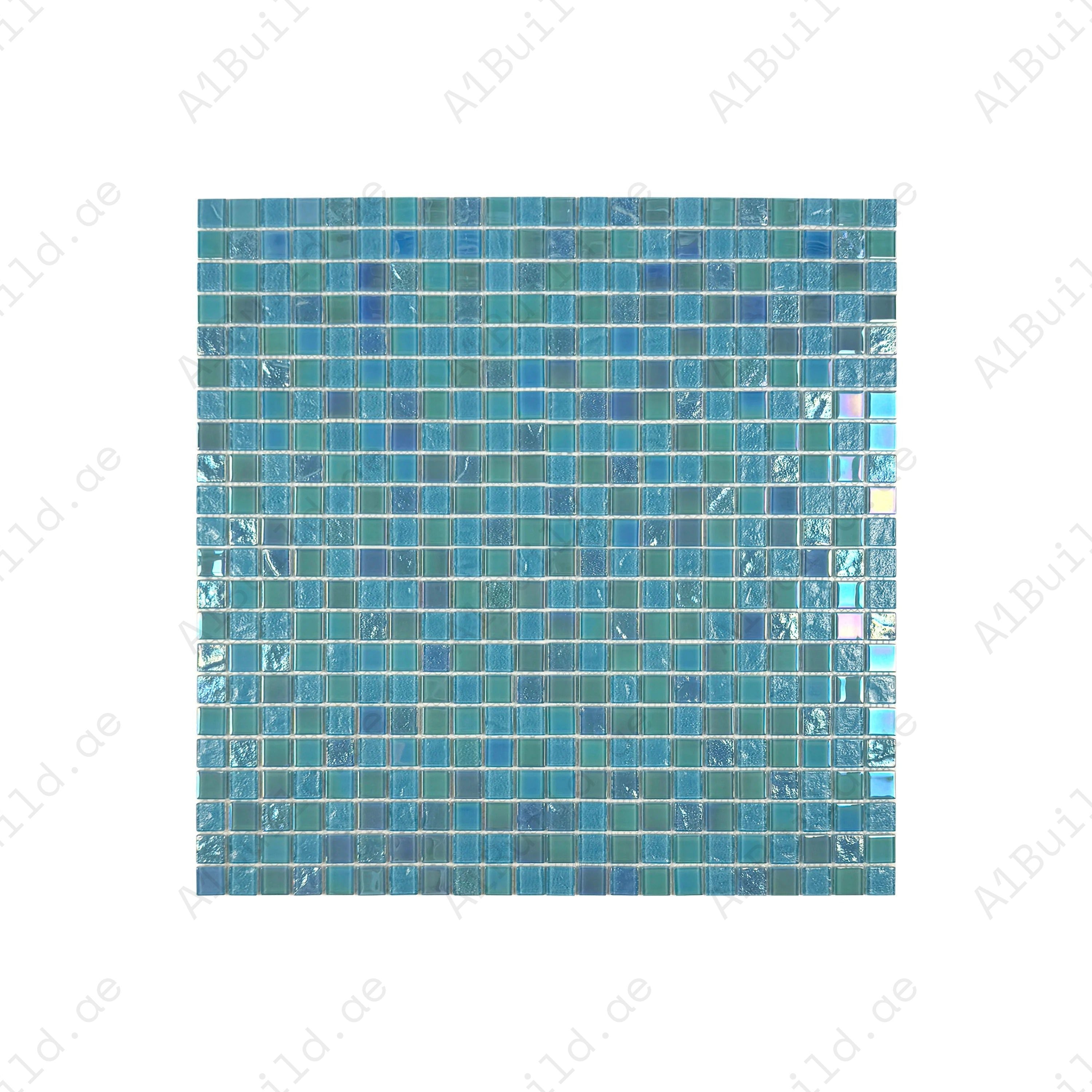 Enhance your pool with Sky & Nile Blue Iridescent Glass Mosaic Tiles. Durable, non-toxic, UV & slip resistant. Perfect for pools, spas & feature walls.