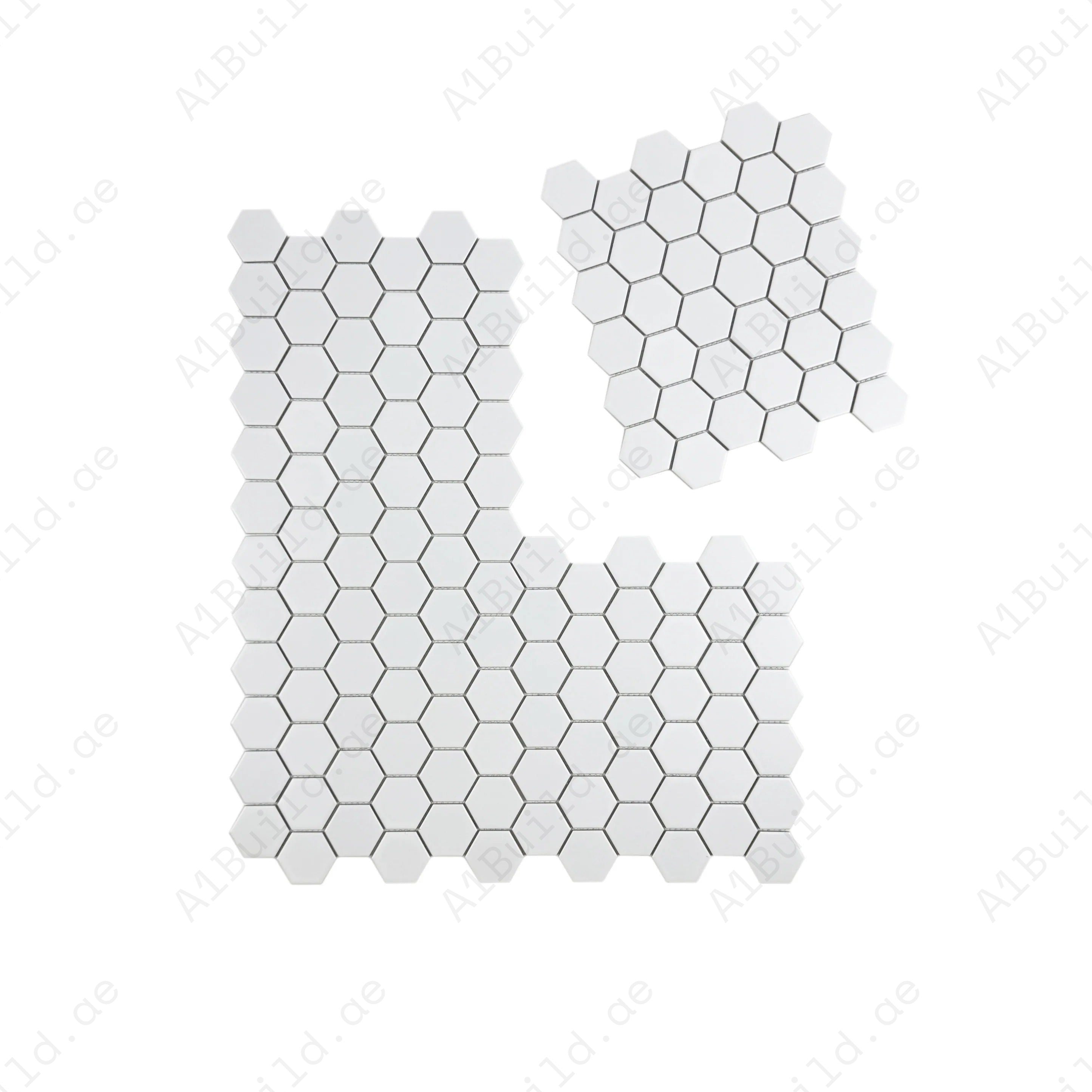 Enhance your space with Carrara Lumina White Glossy Hexagon Porcelain Mosaic. Durable, waterproof, and stylish, perfect for walls, floors, and backsplashes.