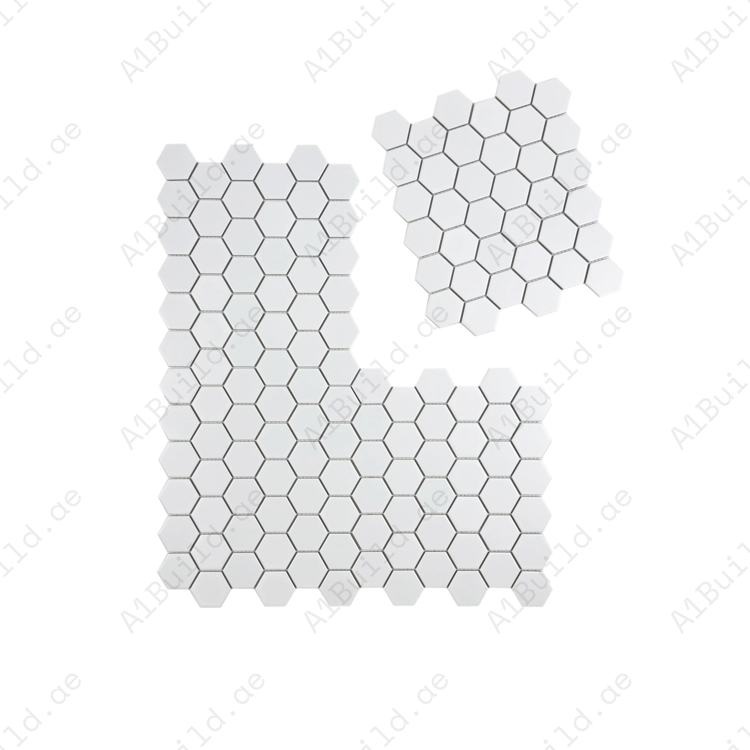 Enhance your space with Carrara Lumina White Glossy Hexagon Porcelain Mosaic. Durable, waterproof, and stylish, perfect for walls, floors, and backsplashes.