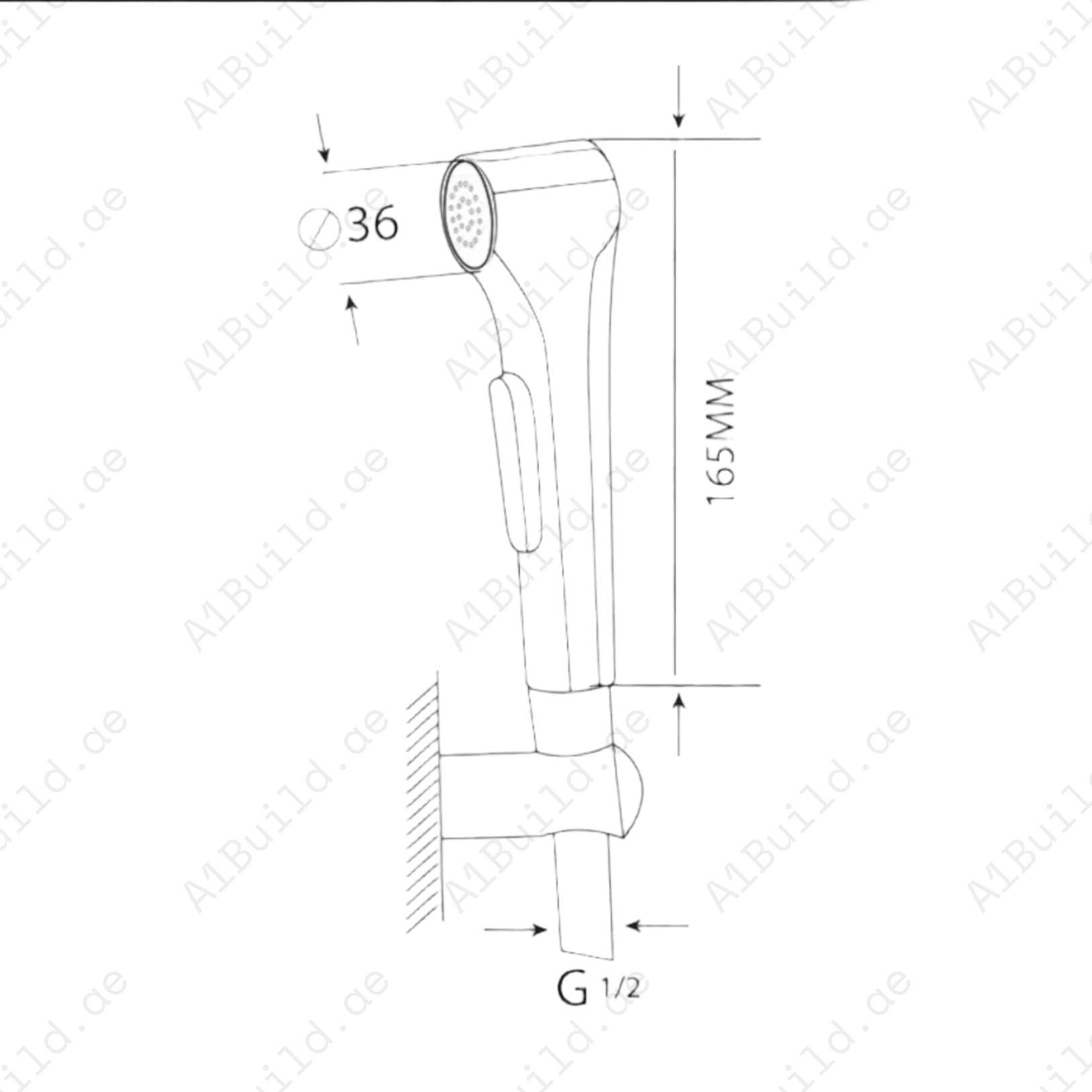 ErgonomicMattBlackShattafwithComfortableGripandWaterControl_2