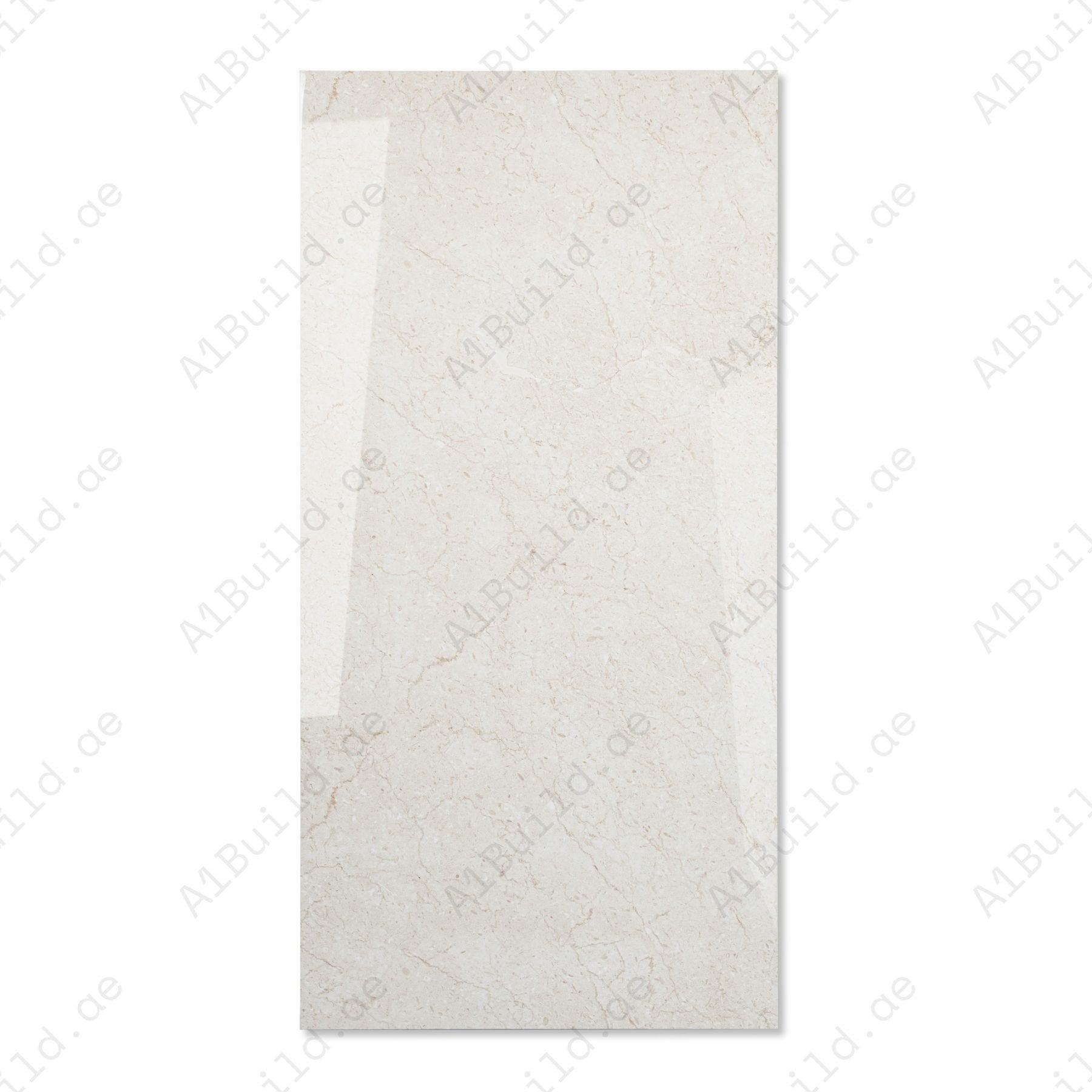 Everglade Marfil glossy marble look porcelain tile 60x120cm with 9mm thickness features warm cream tones, polished shine, and durable performance.