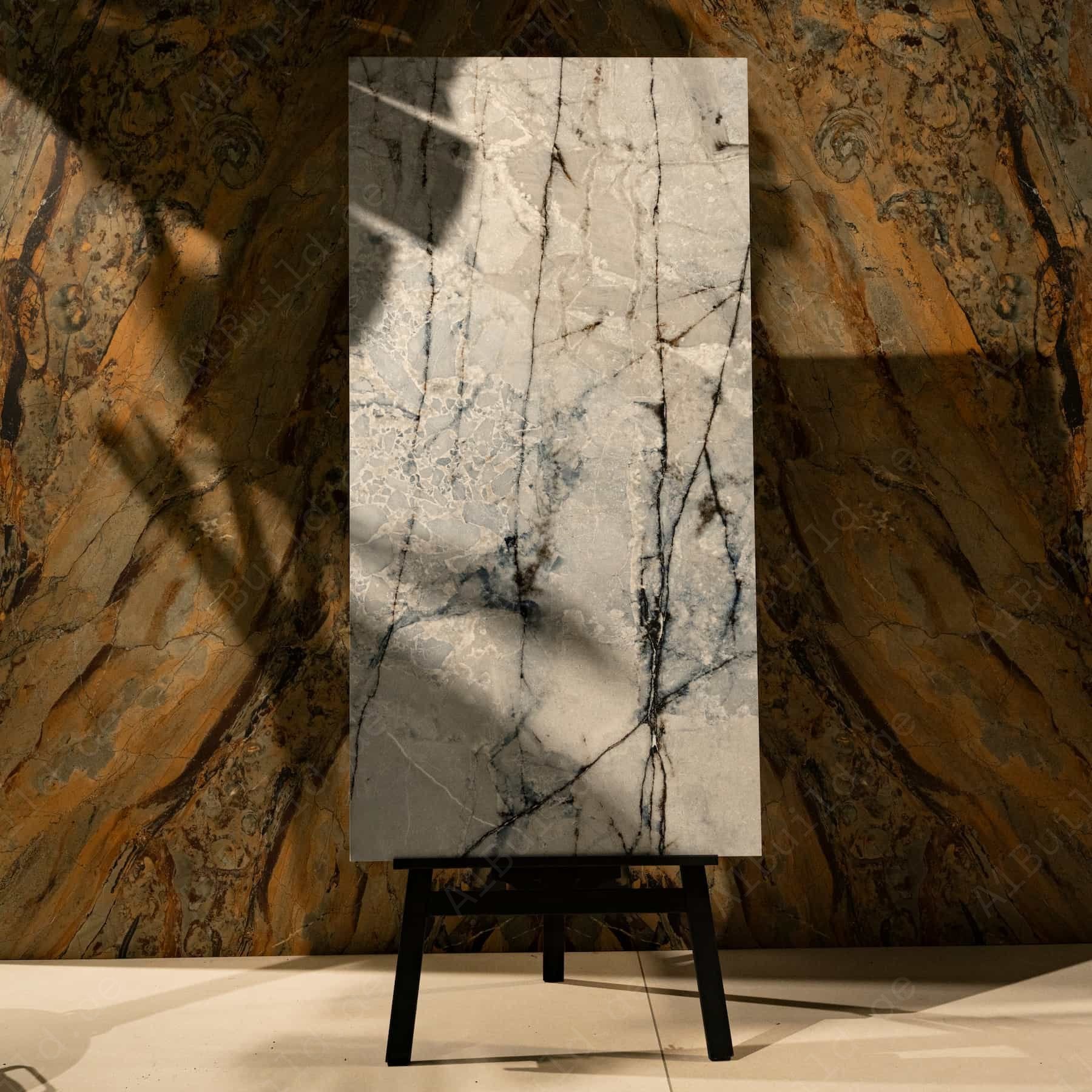 Explore VENOM porcelain tile 600x1200mm with 9MM thickness and glitter on sugar finish. Durable large format tile perfect for textured, shimmer-enhanced flooring and walls.