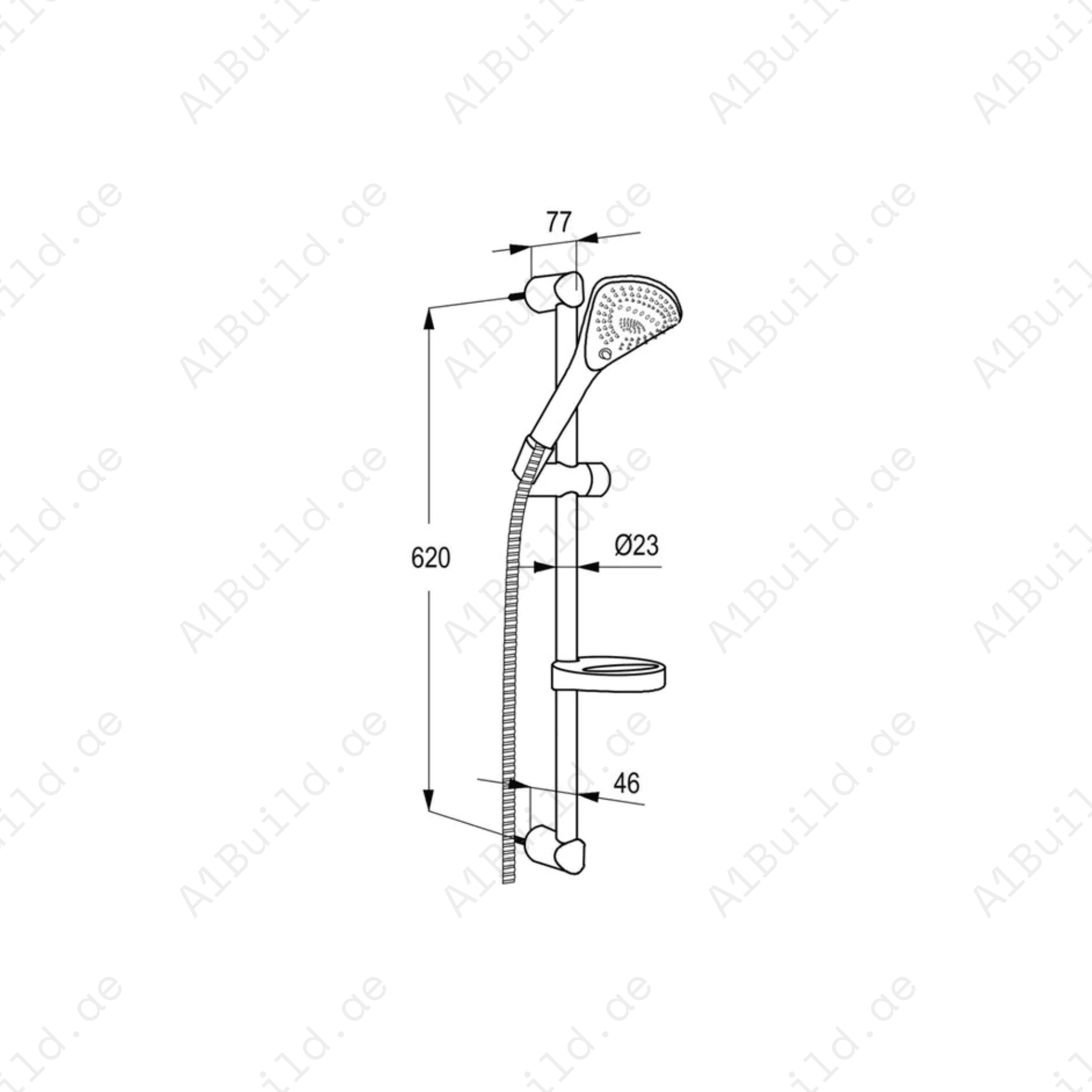 FIZZ 3S Shower Set Chrome DN 15 with 3 Spray Patterns and Adjustable Holder