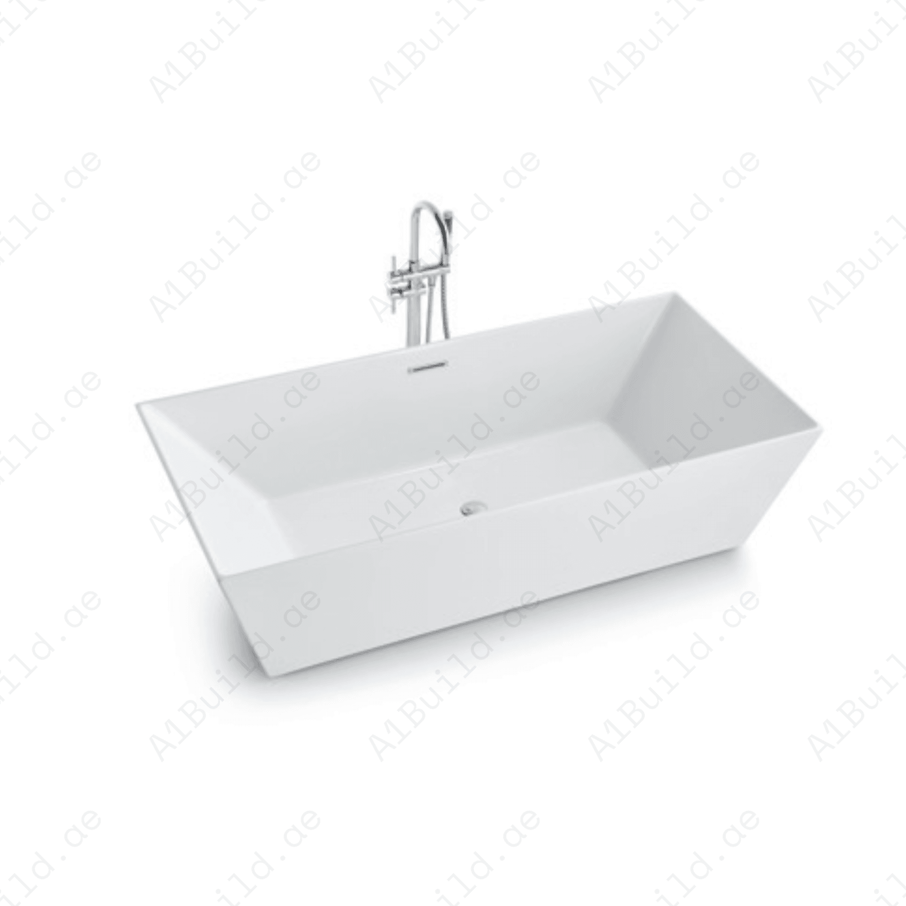 FREE STANDING ACRYLIC BATHTUB WITH ADJUSTABLE LEGS, SIZE: 1500X 750X580 MM, COLOR, WITH CHROME POP UP WASTE WITH SLOTTED OVERFLOW BLACK SLATE