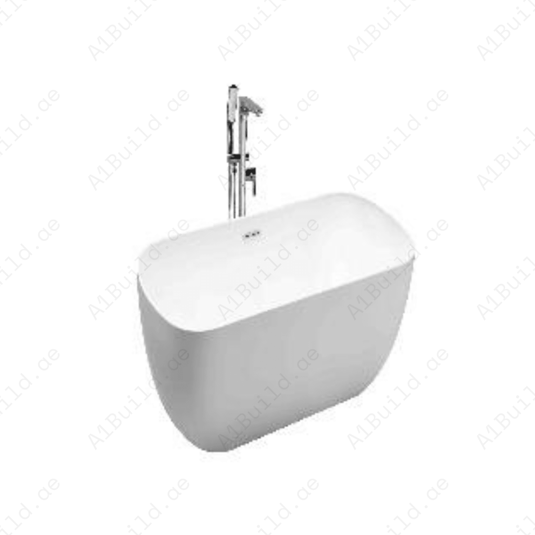 FREE STANDING ACRYLIC BATHTUB WITH ADJUSTABLE LEGS, SIZE: 1500X 750X580 MM, COLOR, WITH CHROME POP UP WASTE WITH SLOTTED OVERFLOW CHROME FINISH