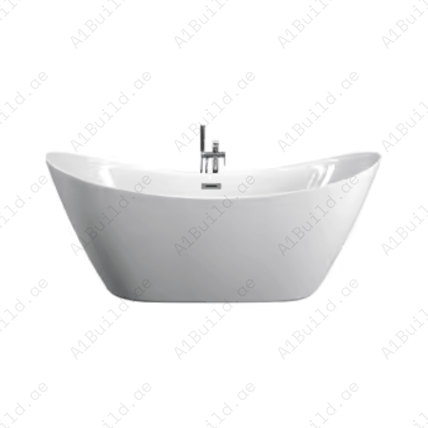 FREE STANDING ACRYLIC BATHTUB WITH ADJUSTABLE LEGS, SIZE 1700×800×750 MM, WHITE COLOR, WITH CHROME POP UP WASTE WITH SLOTTED