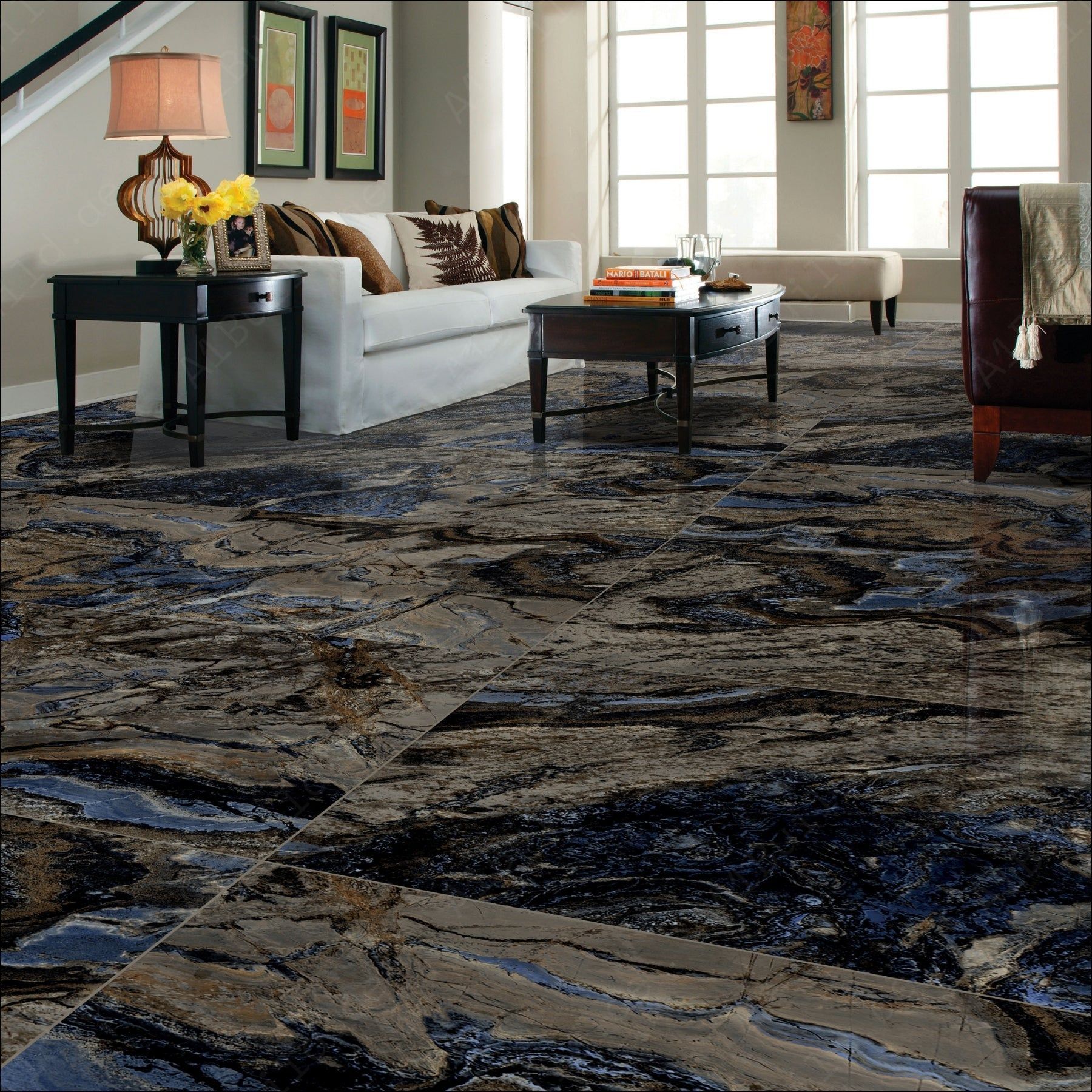 Fiago Blue (60X120cm 09mm Random High Gloss Porcelain Indoor Floor & Wall Tiles)