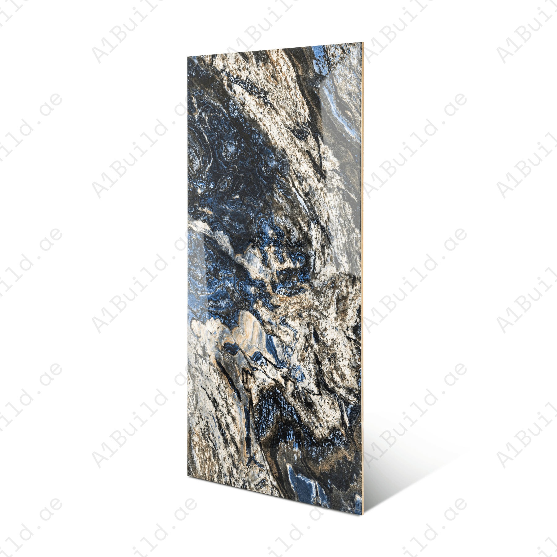 Fiago Blue tiles (60x120cm, 9mm) feature a High Gloss finish with a deep blue design. Perfect for Indoor Floors and Walls, these Porcelain tiles bring a touch of bold sophistication and modern luxury to any space. The glossy surface intensifies the rich blue tones, creating a striking and elegant atmosphere ideal for both residential and commercial interiors.