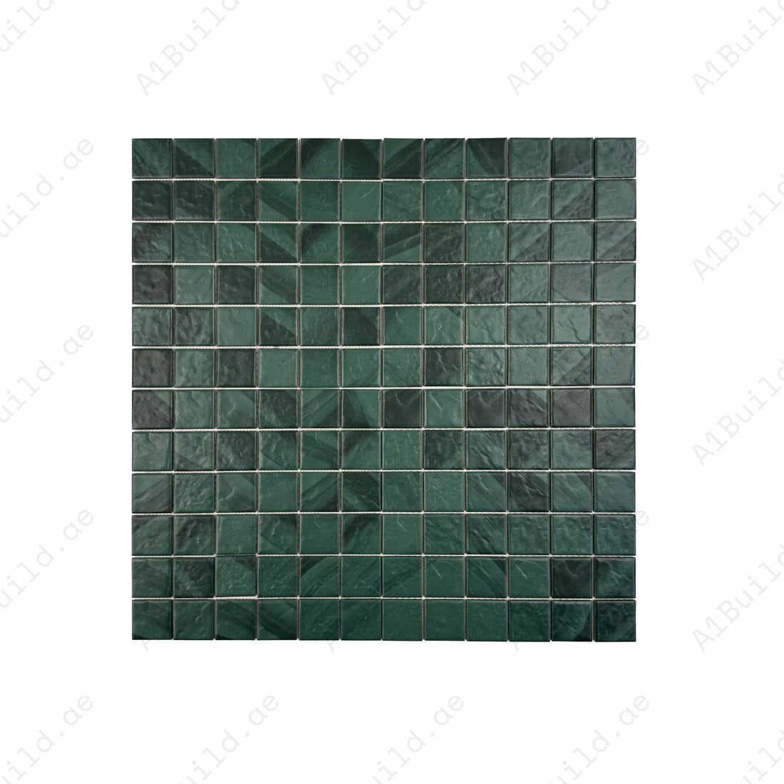 Forest green porcelain mosaic tiles for pools, spas & water features. UV-resistant, slip-proof, eco-friendly, and crafted for unmatched, lasting elegance.