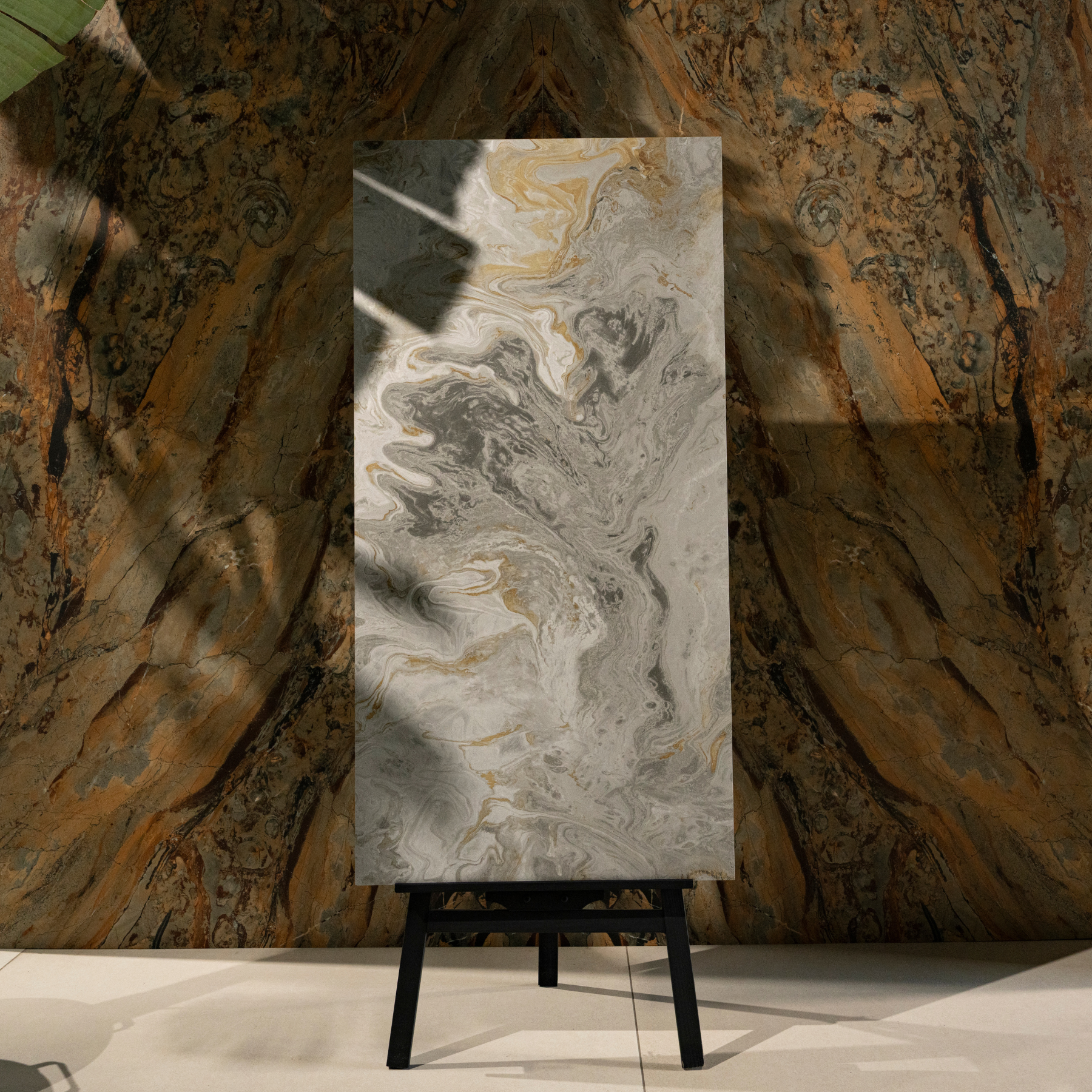 Fusion Gold porcelain tile 60x120cm with 9mm thickness features a bold marble look with gold veining, durable porcelain body for floors and walls.