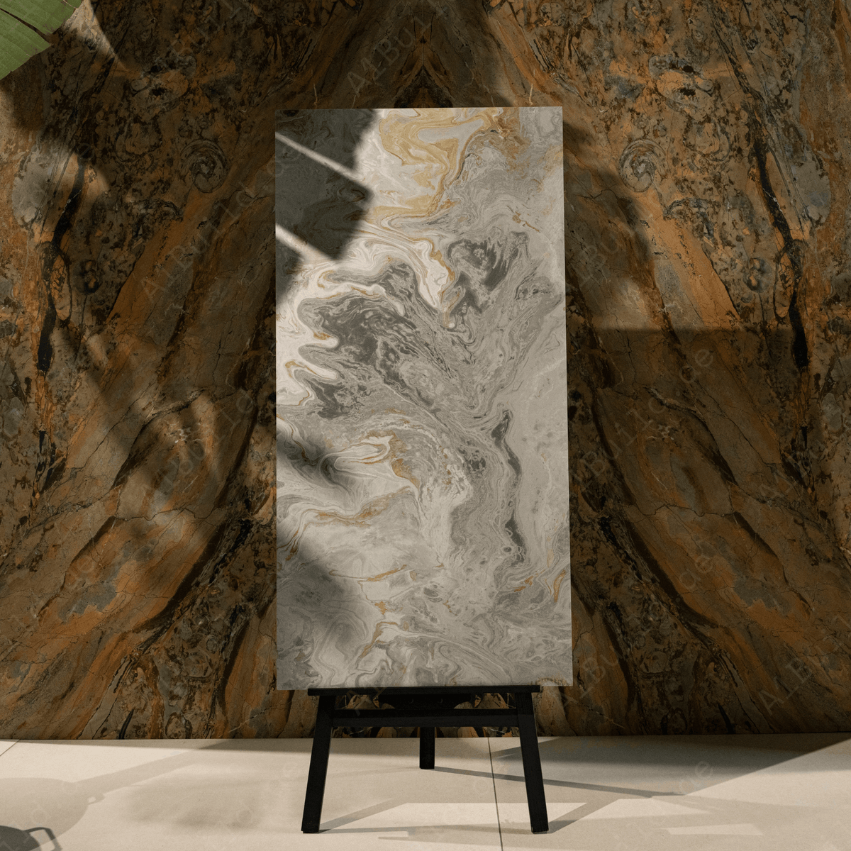 Fusion Gold porcelain tile 60x120cm with 9mm thickness features a bold marble look with gold veining, durable porcelain body for floors and walls.