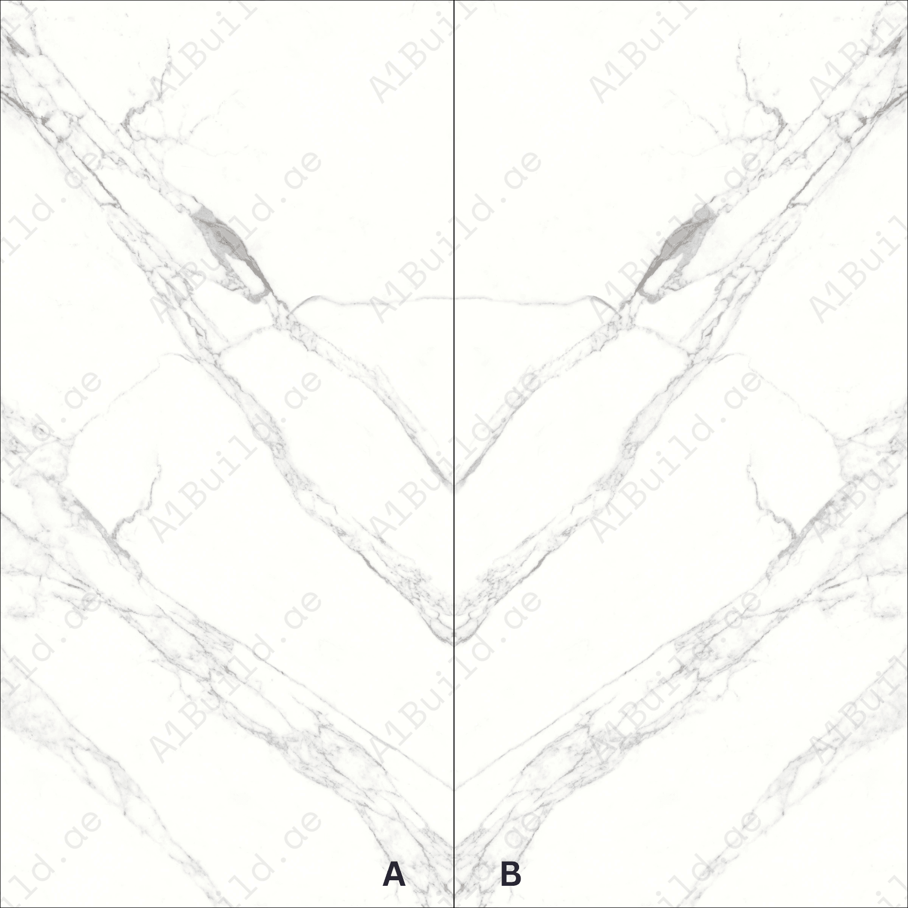 Garfagnana White & Grey High Gloss Book Match Porcelain Slabs | 120x240cm