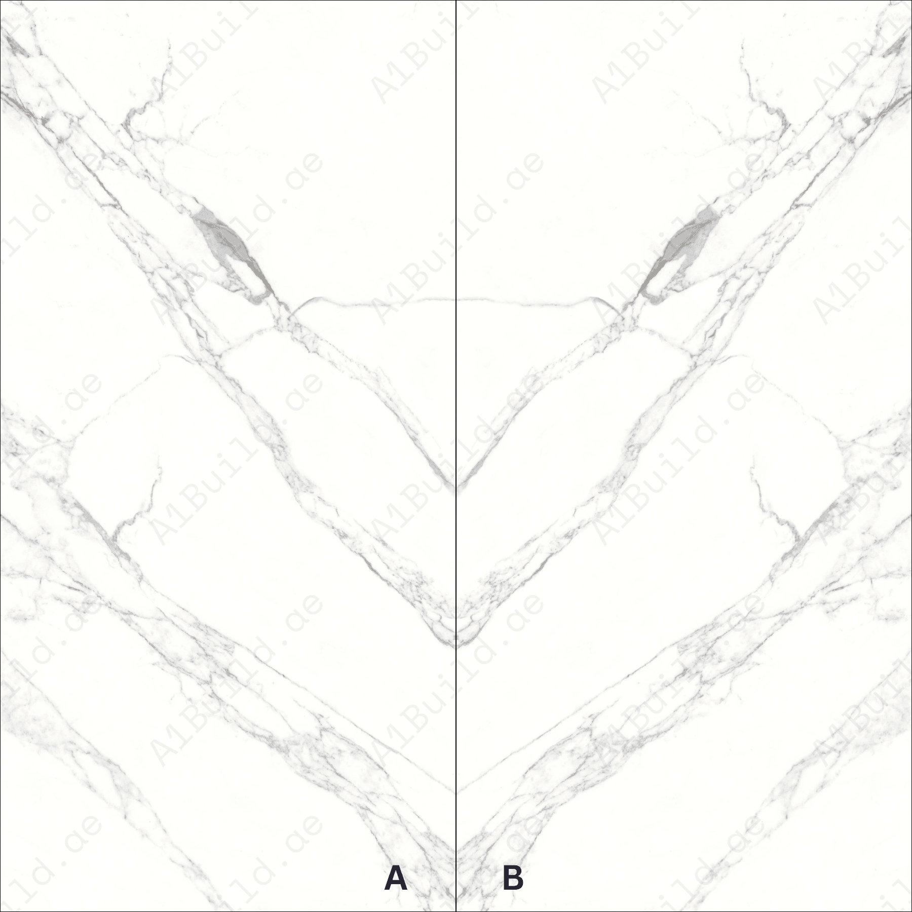 Garfagnana White & Grey High Gloss Book Match Porcelain Slabs | 120x240cm