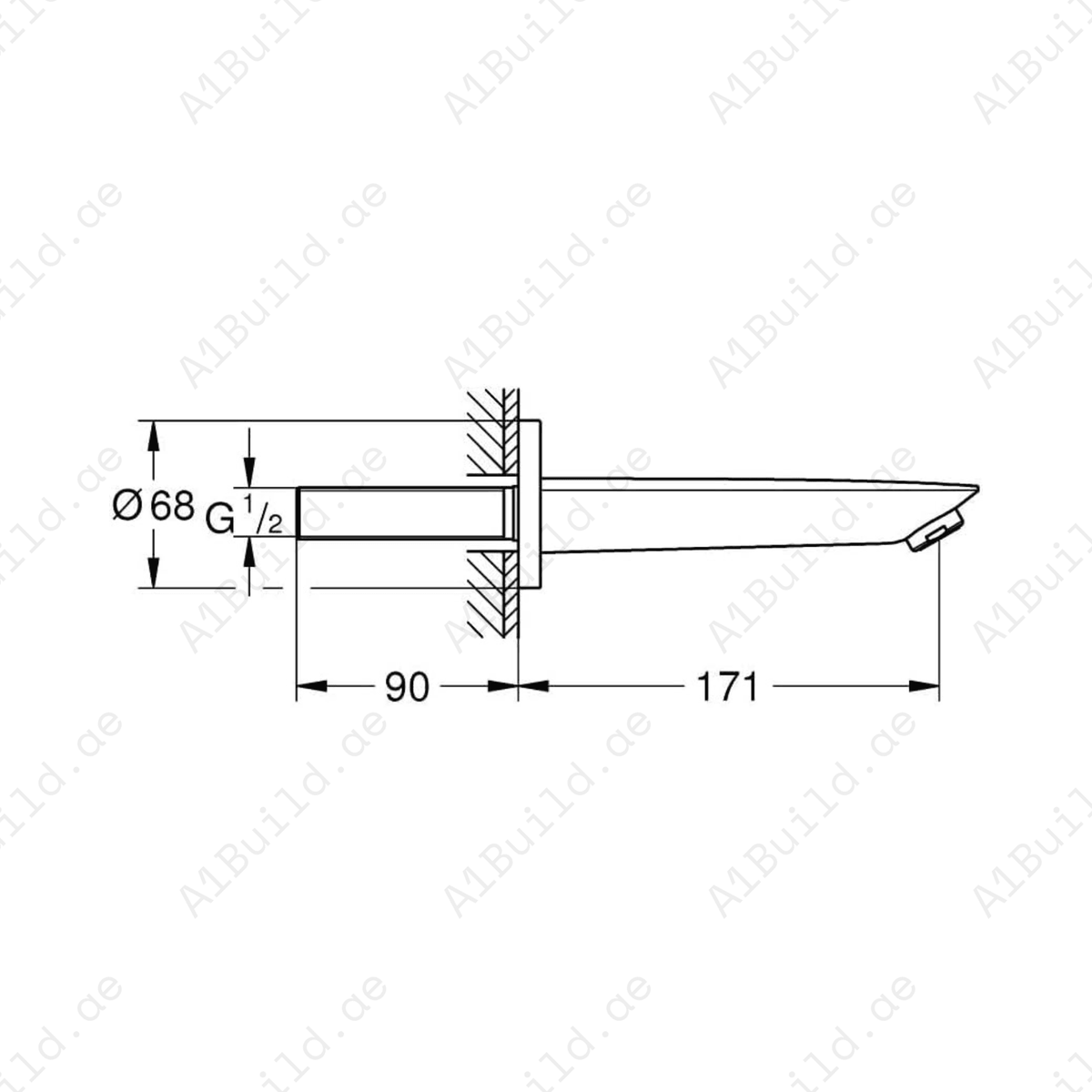GROHE BauCosmopolitan Bath Spout – Modern Design, Durable Finish