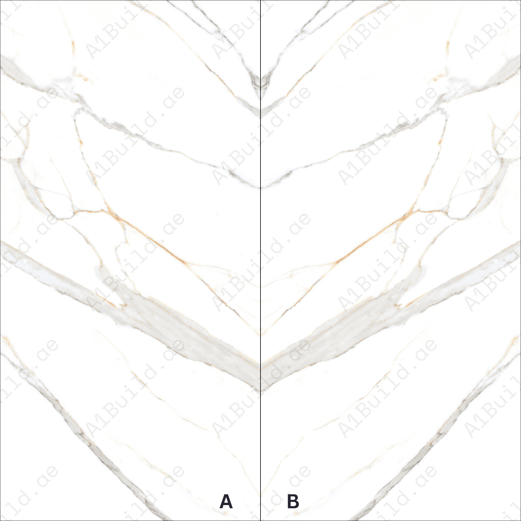 Gronza White High Gloss Book Match Porcelain Slabs | 120x240cm