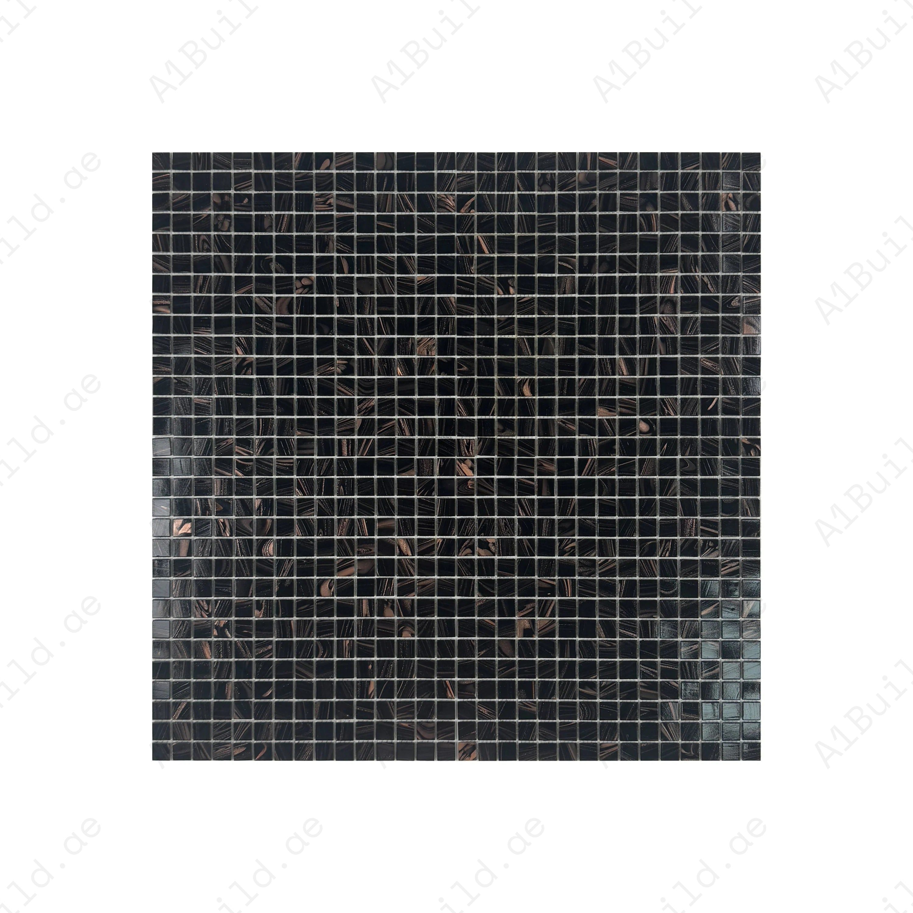 Glacial Artistry Brown & Gold Hot Melt Glass Mosaic – durable, slip-resistant & eco-friendly. Perfect for pools, spas, water walls & interiors. 2.13 sqm/box.