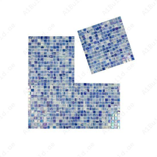Glacial Artistry Daisy White, Blush Pink & Lilac Purple Glass Mosaic – durable, UV & slip-resistant, eco-friendly tiles for pools, spas & water features.