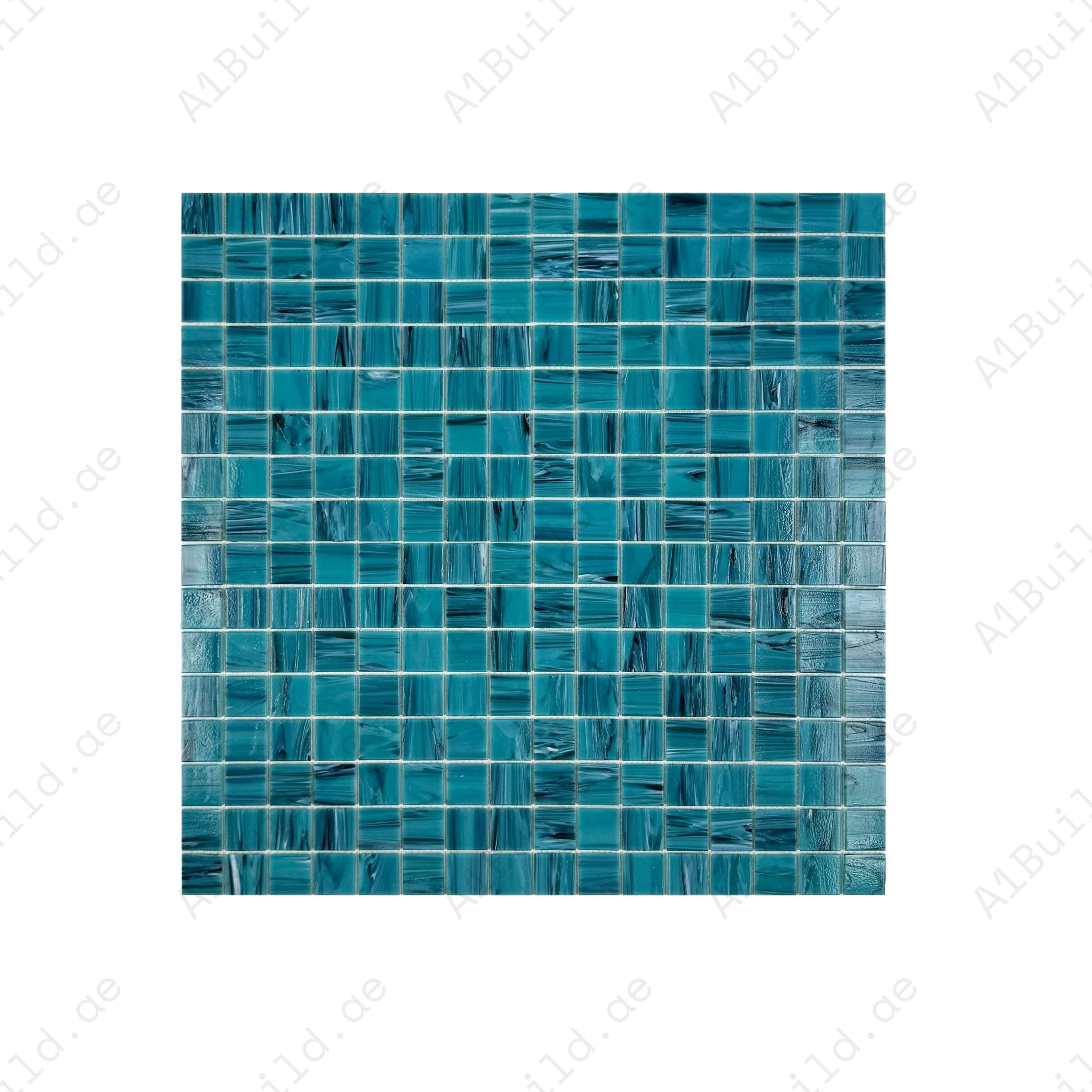 Glacial Artistry French Blue Cloud Hot Melt Glass Mosaic – premium, durable, UV & slip-resistant, eco-friendly tiles ideal for pools, spas, fountains & walls.
