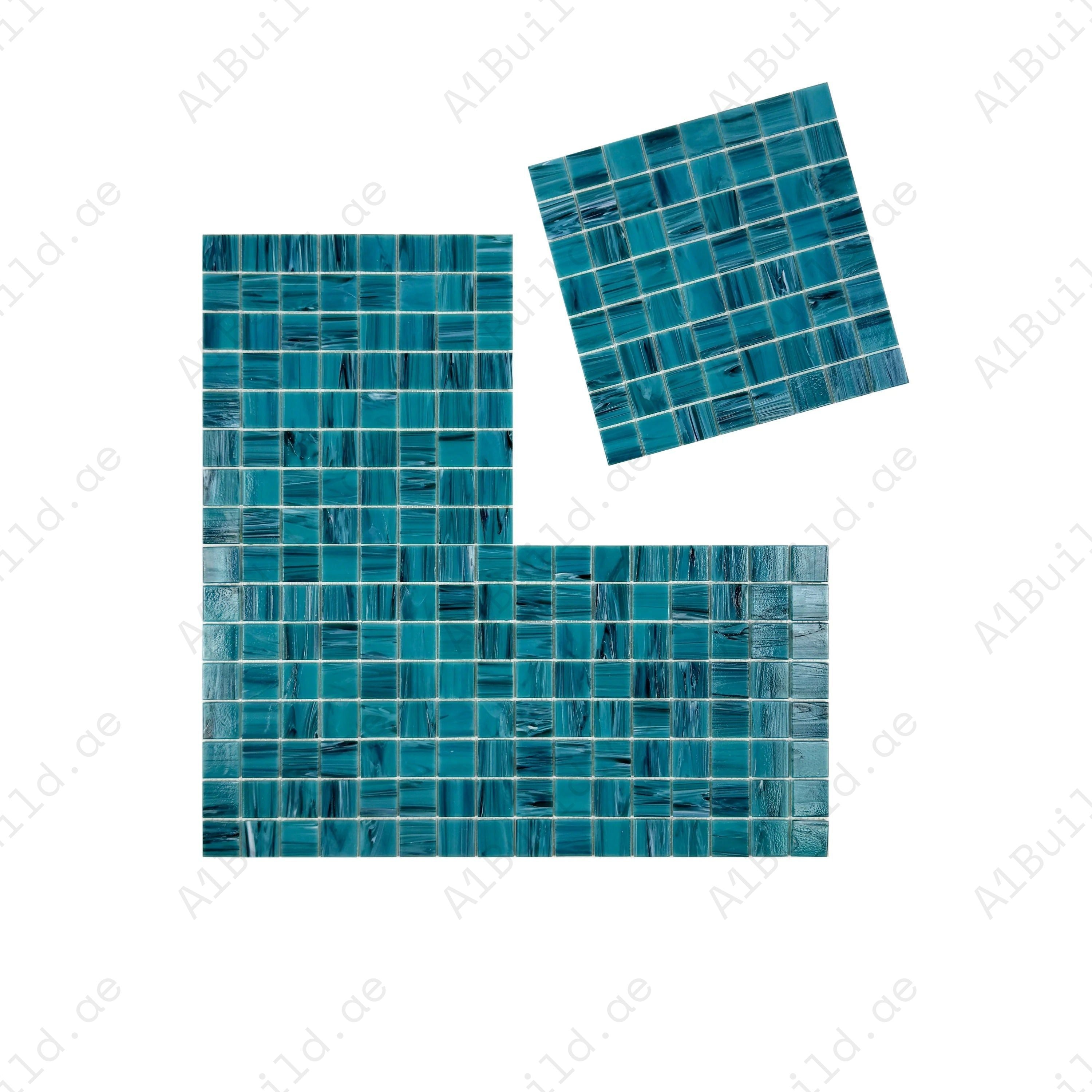 Glacial Artistry French Blue Cloud Hot Melt Glass Mosaic – premium, durable, UV & slip-resistant, eco-friendly tiles ideal for pools, spas, fountains & walls.