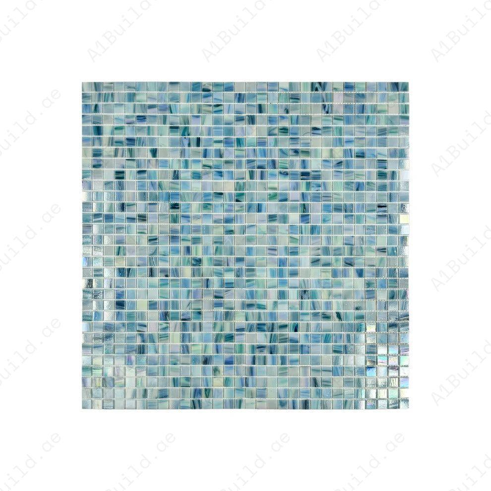 Glacial Artistry Mint Green, Arctic Blue & Sky Blue Glass Mosaic – durable, UV & slip-resistant, eco-friendly tiles ideal for pools, spas, fountains & walls.