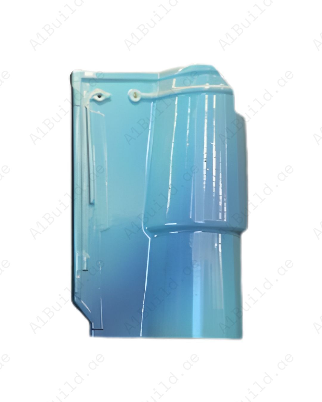 Gradient ceramic roof tile 41.5×28.4 cm. Dual-tone blue-brown design, durable, UV resistant, and ideal for designer roofing.