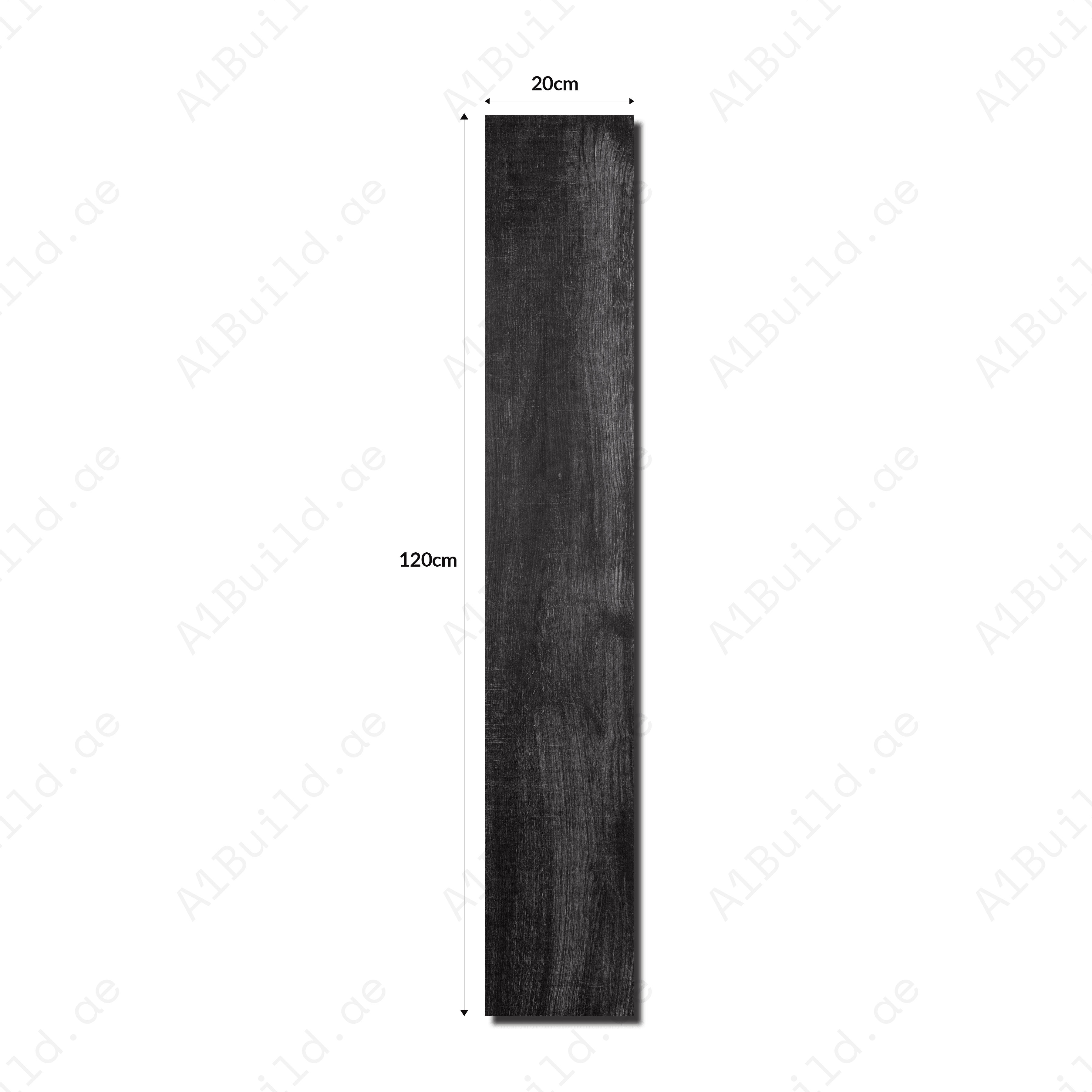Graphite Black 20x12cm porcelain tile with 09mm thickness. Bold graphite tone, durable and elegant for walls, kitchens, and accent interiors.