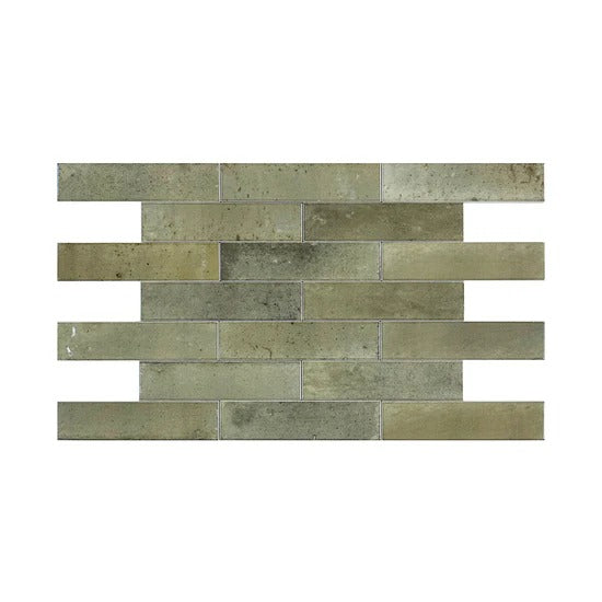 Grass Green Glossy Porcelain Tiles – elegant long-strip design, waterproof, scratch-resistant & stylish. Perfect for kitchens, bathrooms & modern interiors.