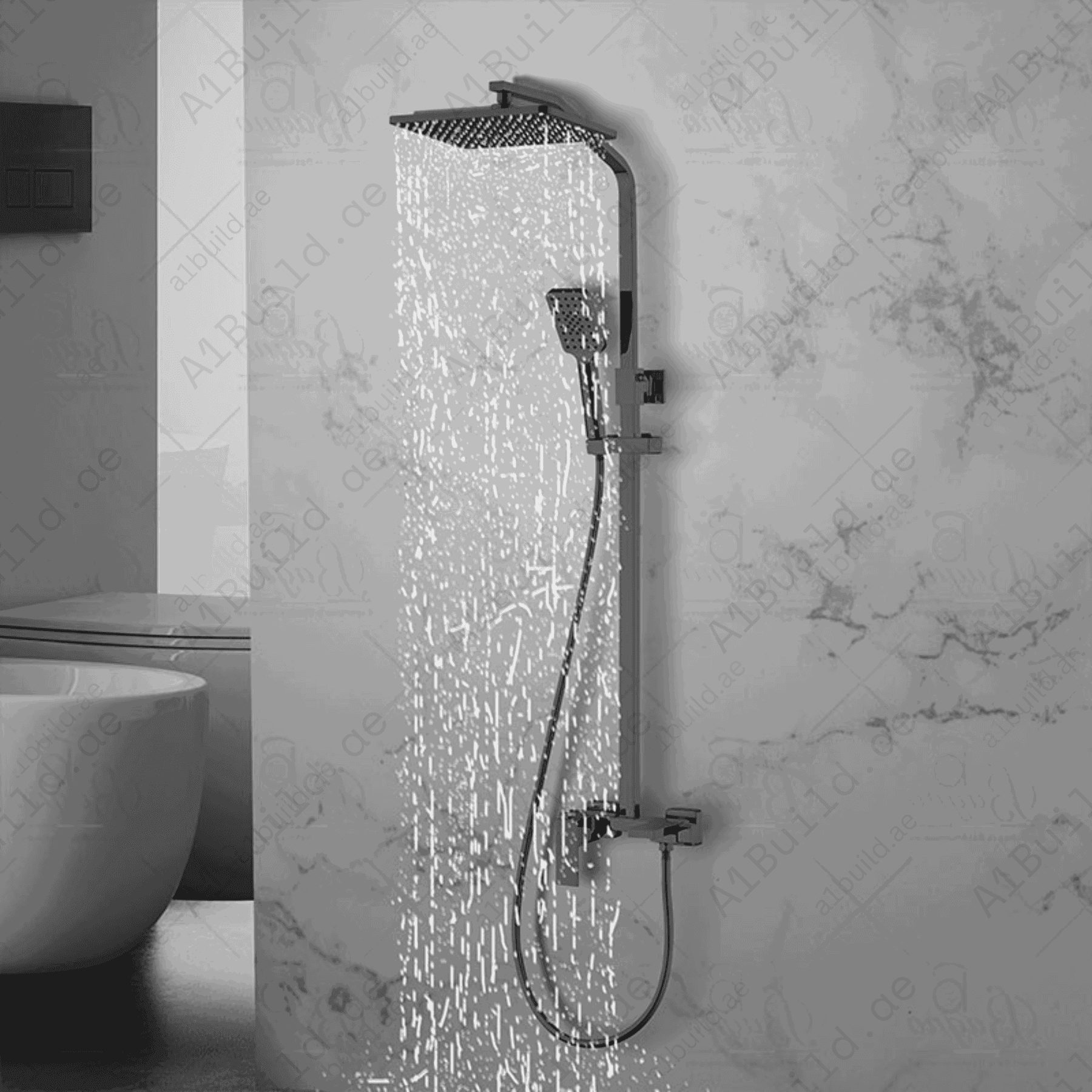 GrayBrassShowerSystemDurableandModern_2
