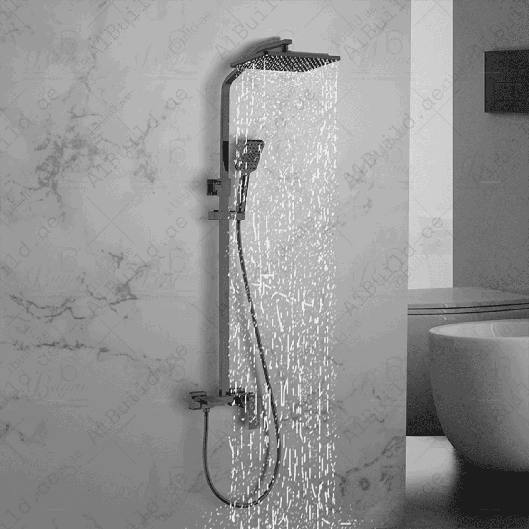 GrayBrassShowerSystemDurableandModern