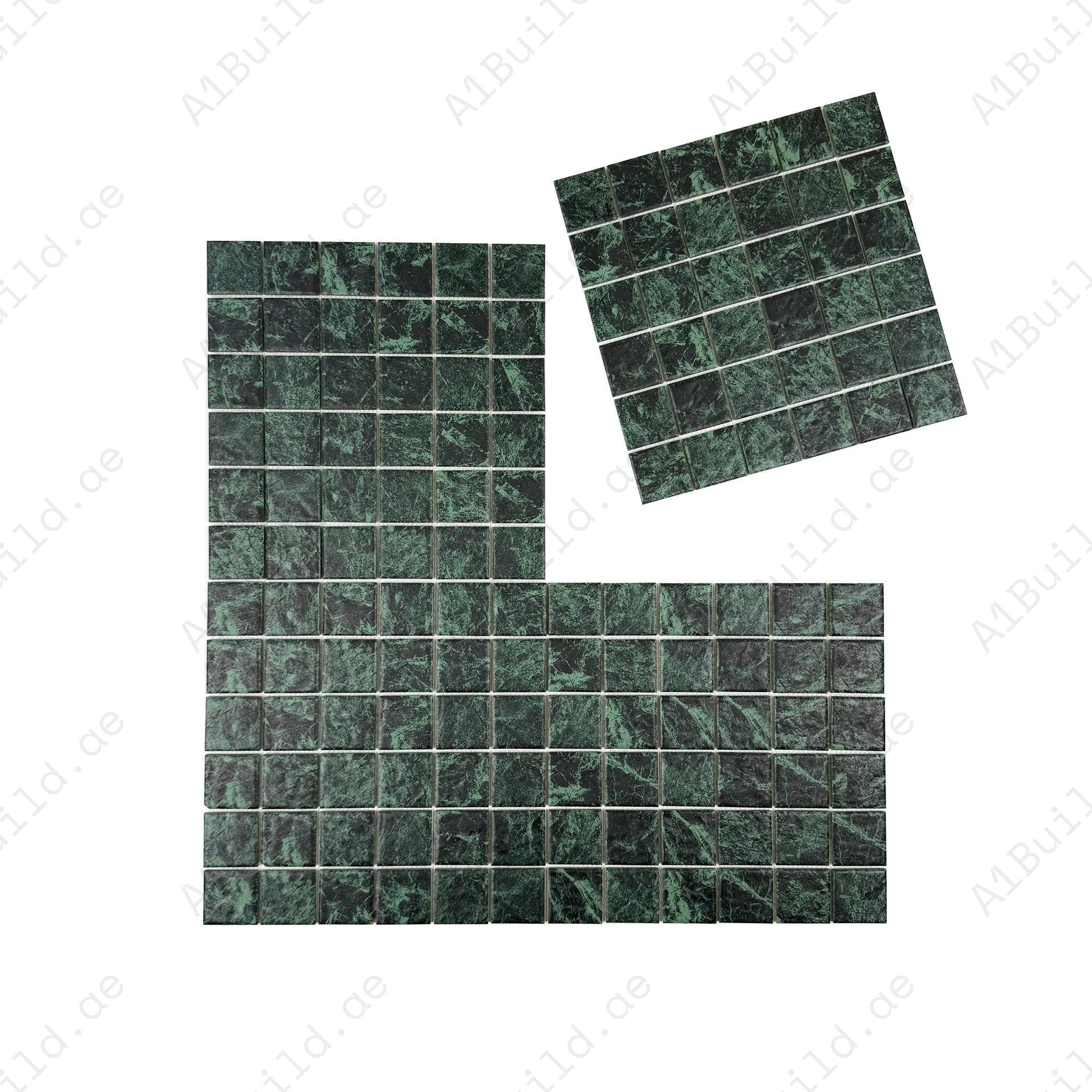 Green Big Flower marble porcelain mosaic tile for pools, spas & water features. Durable, slip-resistant, eco-friendly, perfect for Dubai luxury spaces.