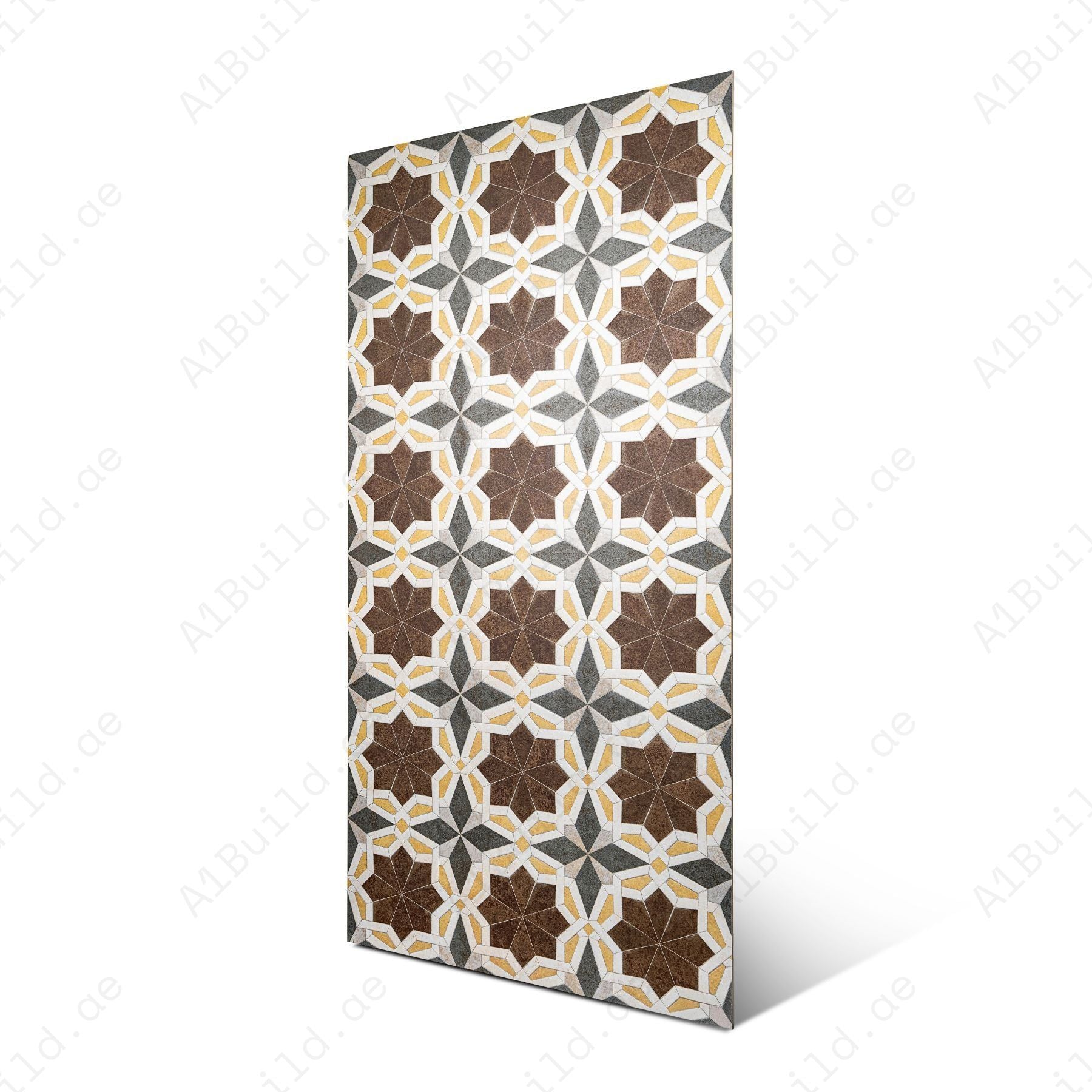 Grescon Brown 60x120cm porcelain tile with craftech matt finish. Durable, slip-resistant, and elegant for walls and flooring in modern interiors.