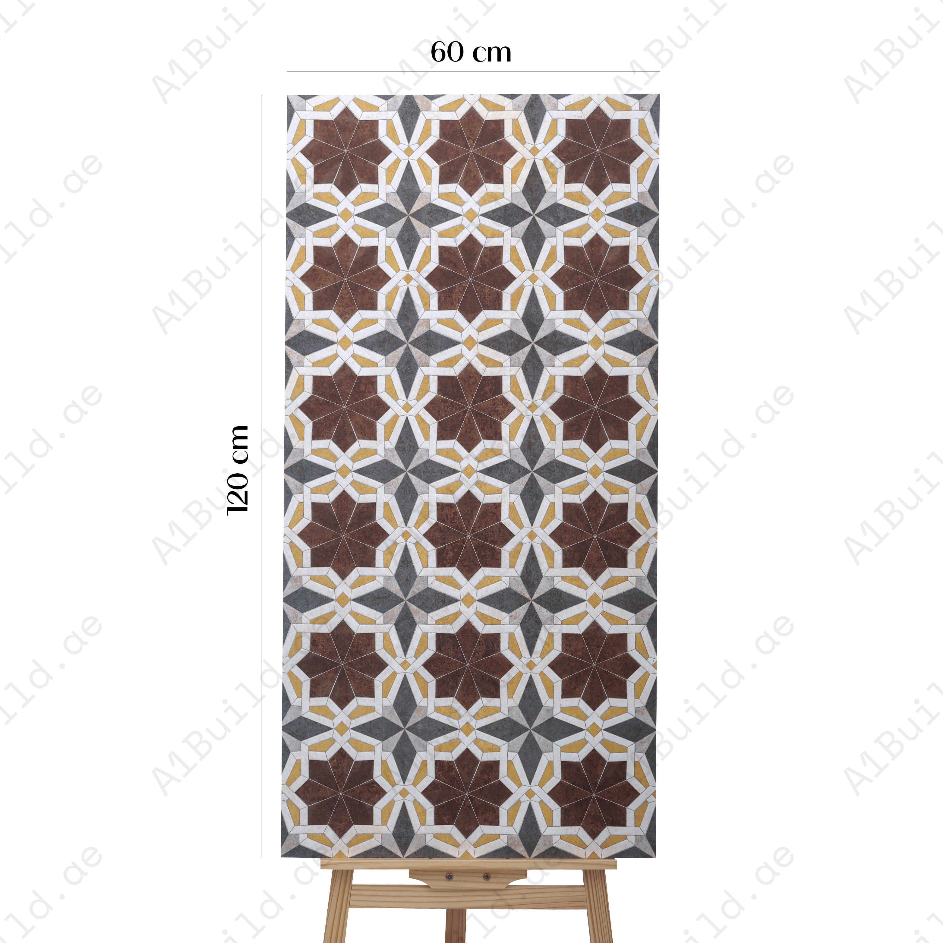 Grescon Brown Porcelain Tile 60x120cm with Crafttech finish. Premium 9mm thickness, durable and stylish. Perfect for modern wall