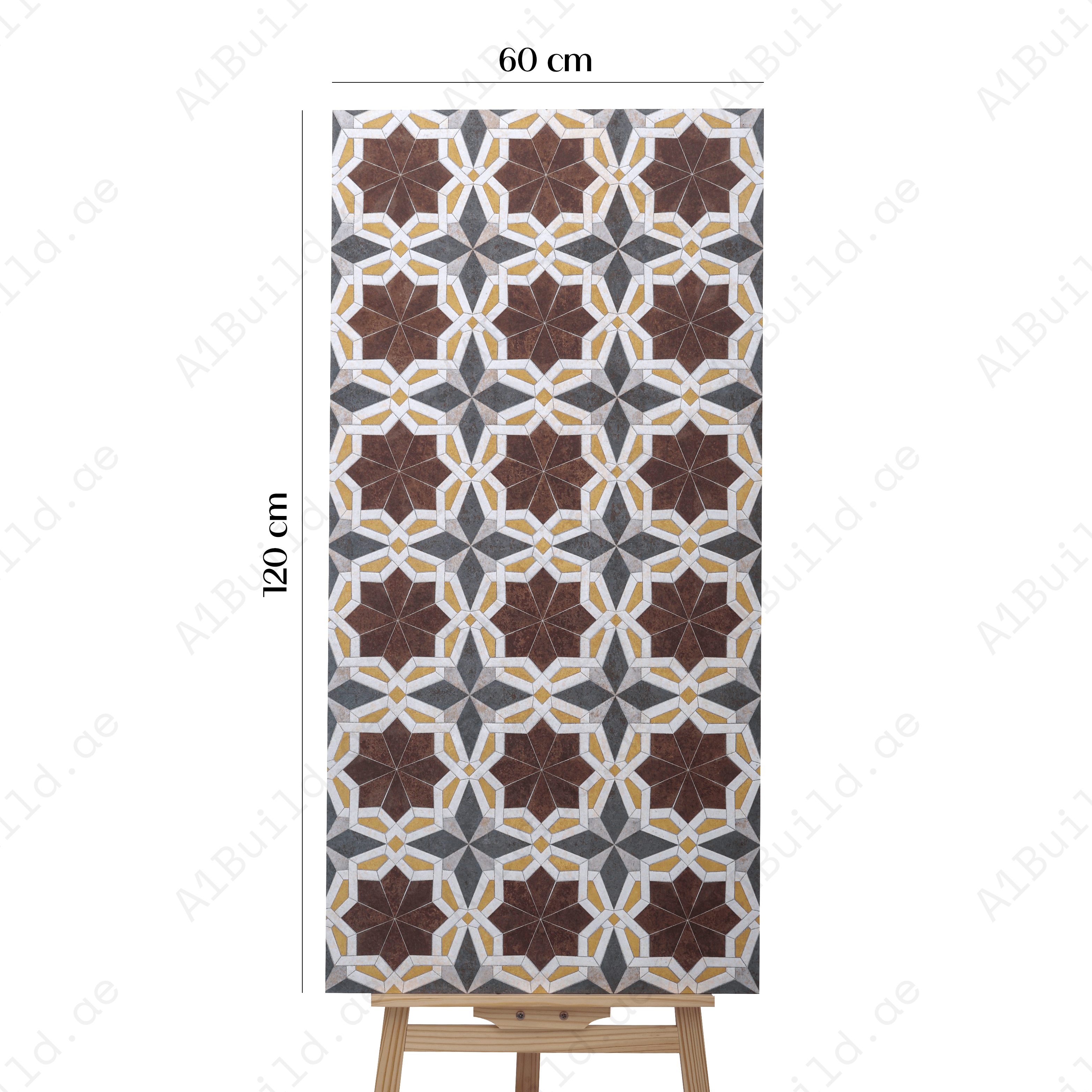 Grescon Brown Porcelain Tile 60x120cm with Crafttech finish. Premium 9mm thickness, durable and stylish. Perfect for modern wall