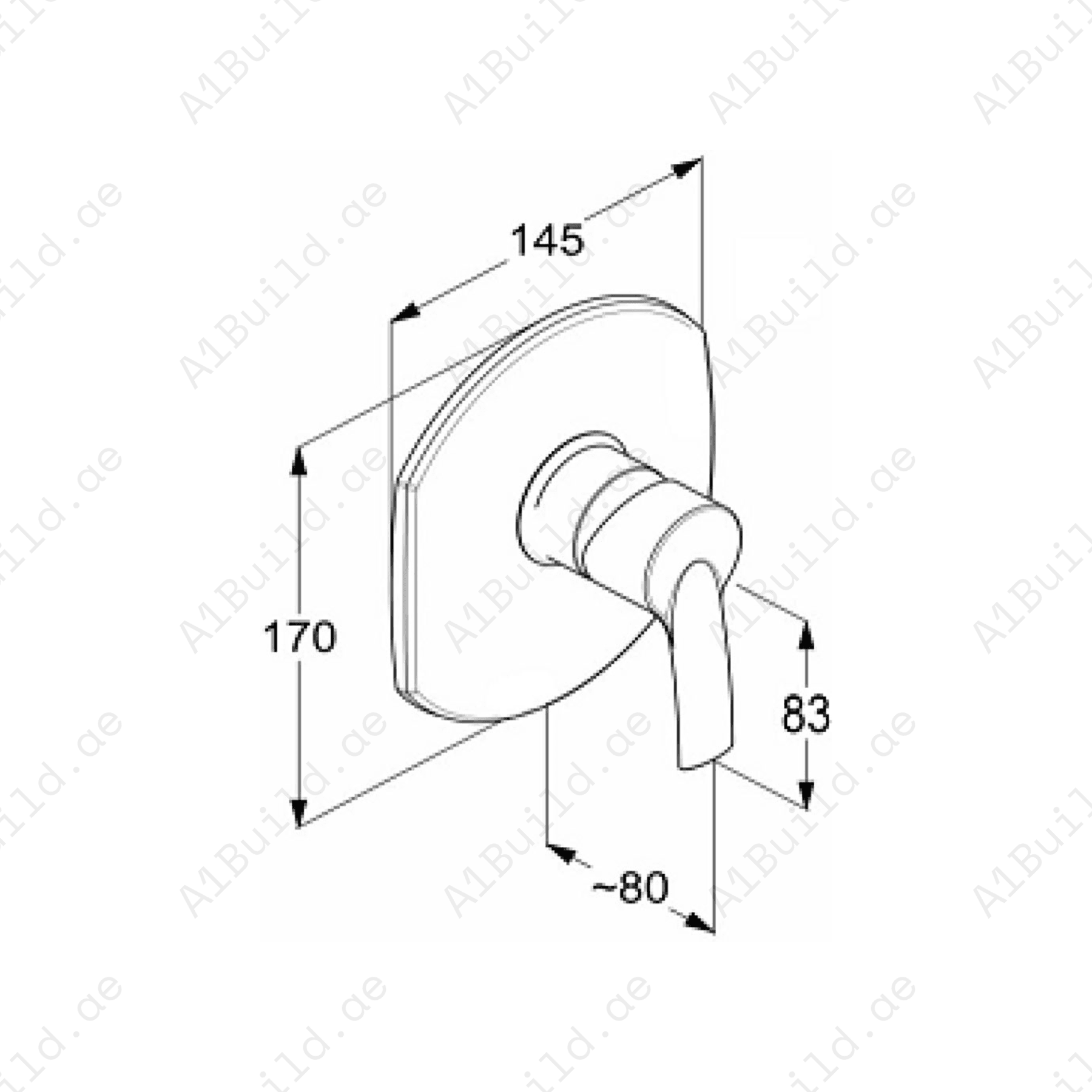 HARMONY Concealed Single Lever Shower Mixer Trim Set | Chrome Finish