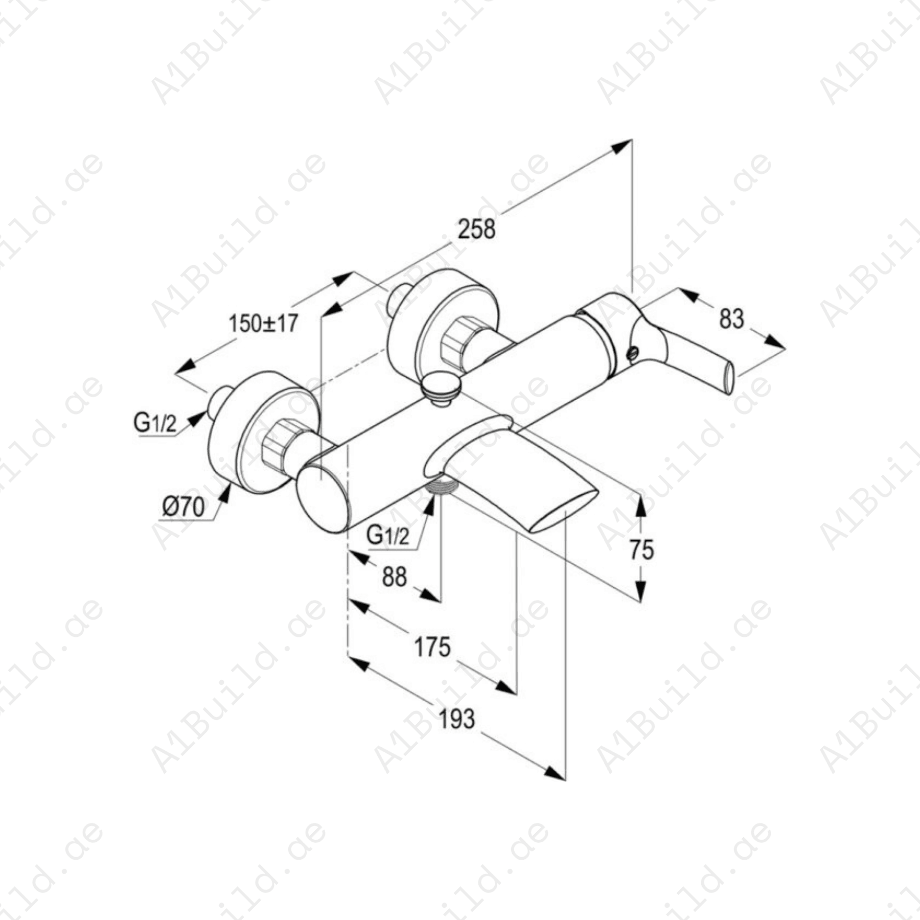 HARMONY Single Lever Bath and Shower Mixer | Chrome Finish with Flow Regulator
