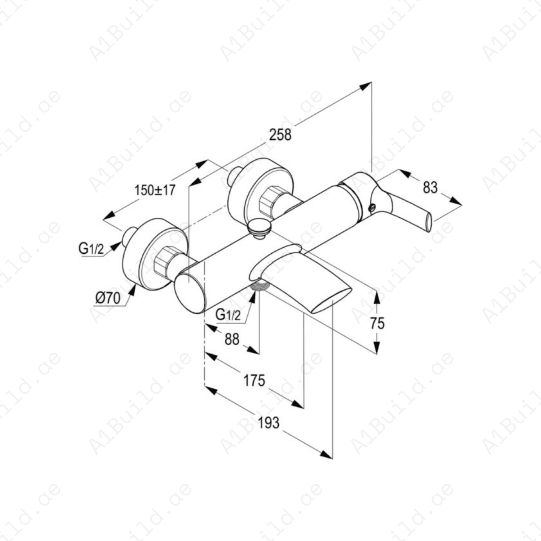 HARMONY Single Lever Bath and Shower Mixer | Chrome Finish with Flow Regulator
