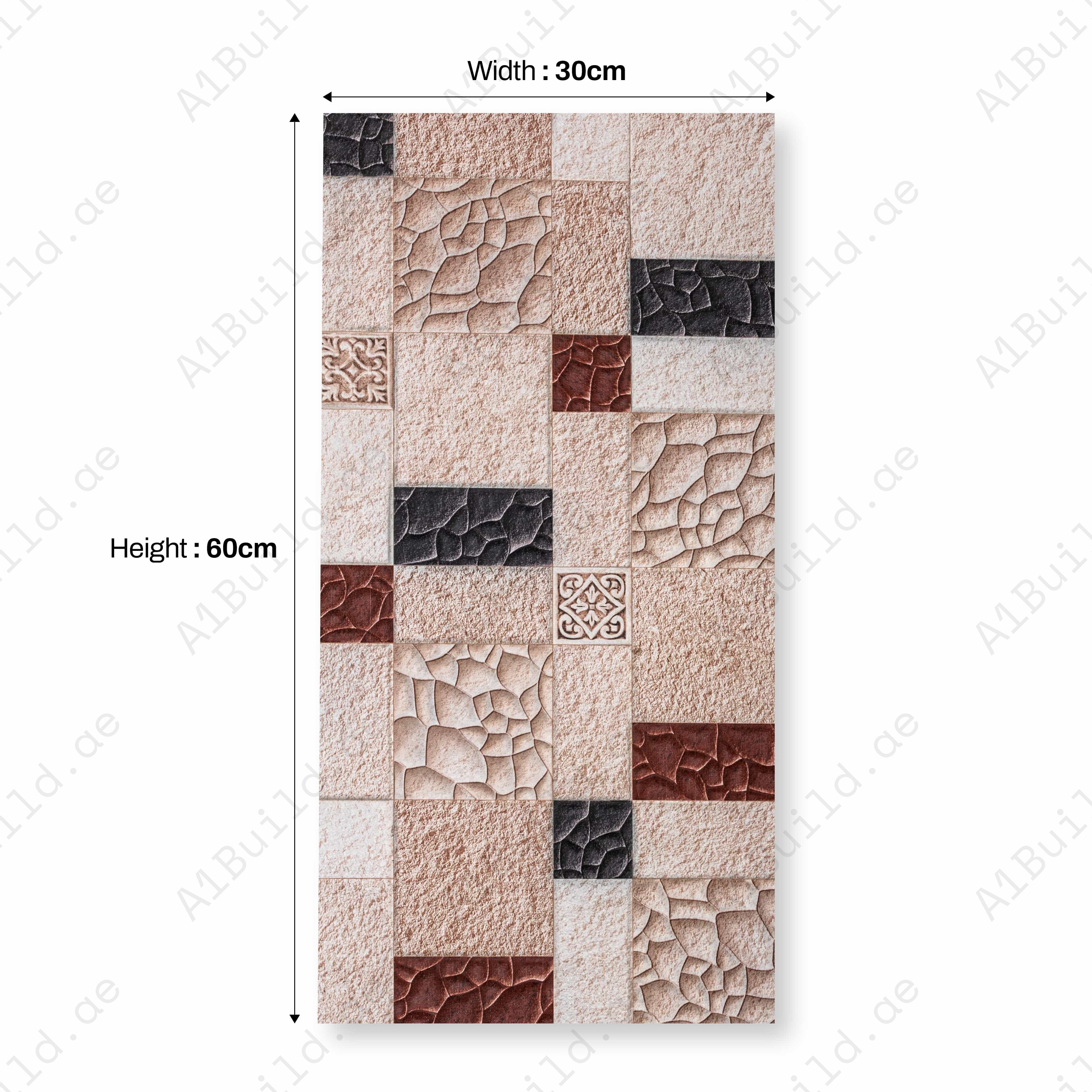 HONDARUS 3D Matt 30x60cm Ceramic Indoor Outdoor Walls Ttile