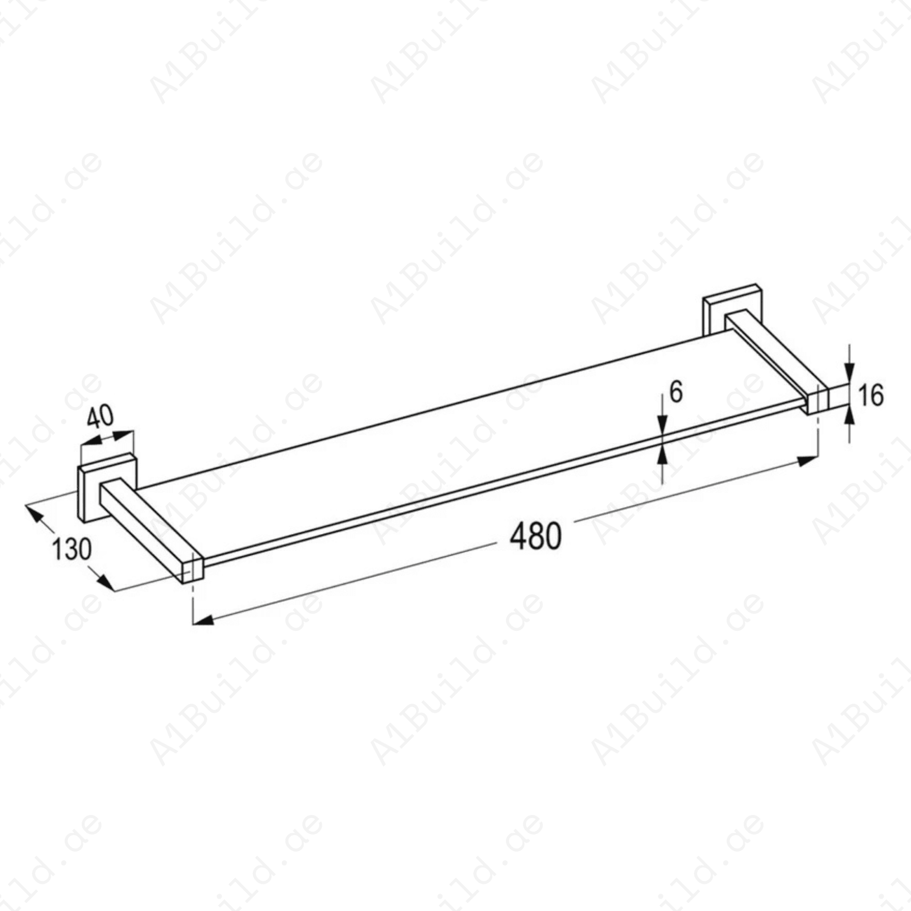 HarmonyGlassShelfChromeFinishwithWallFasteningScrews_3