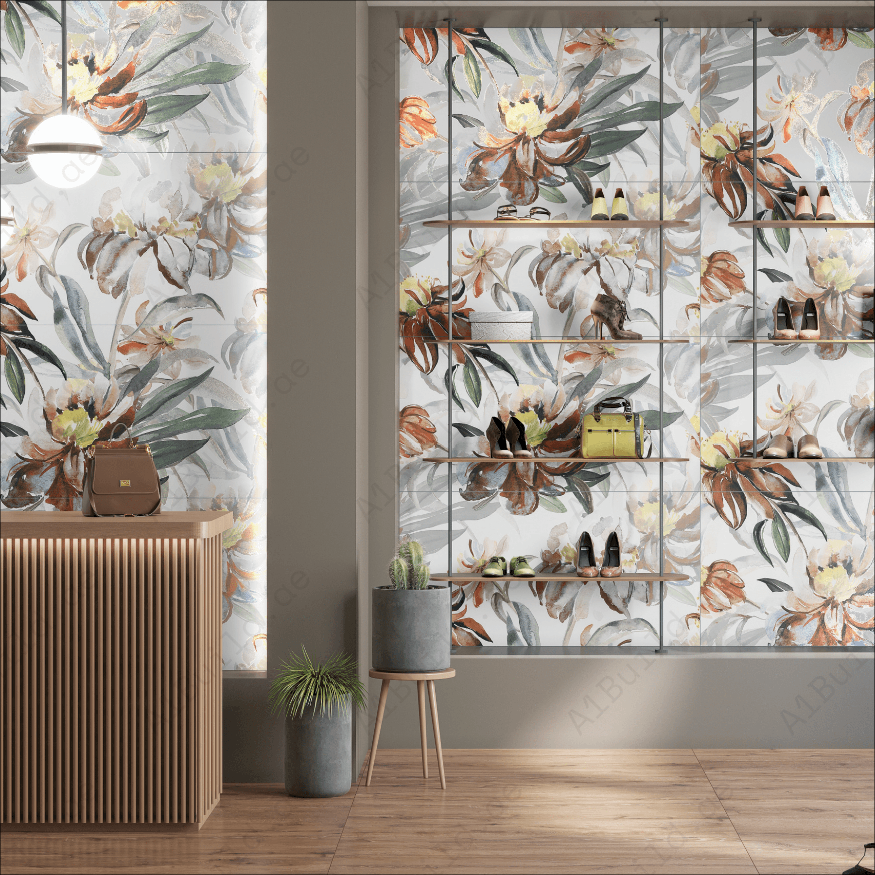 Upgrade your interiors with Hibiscus 60x120cm Infinity Tiles. Featuring a glittering matte finish, these durable 09mm tiles add modern elegance to any space.