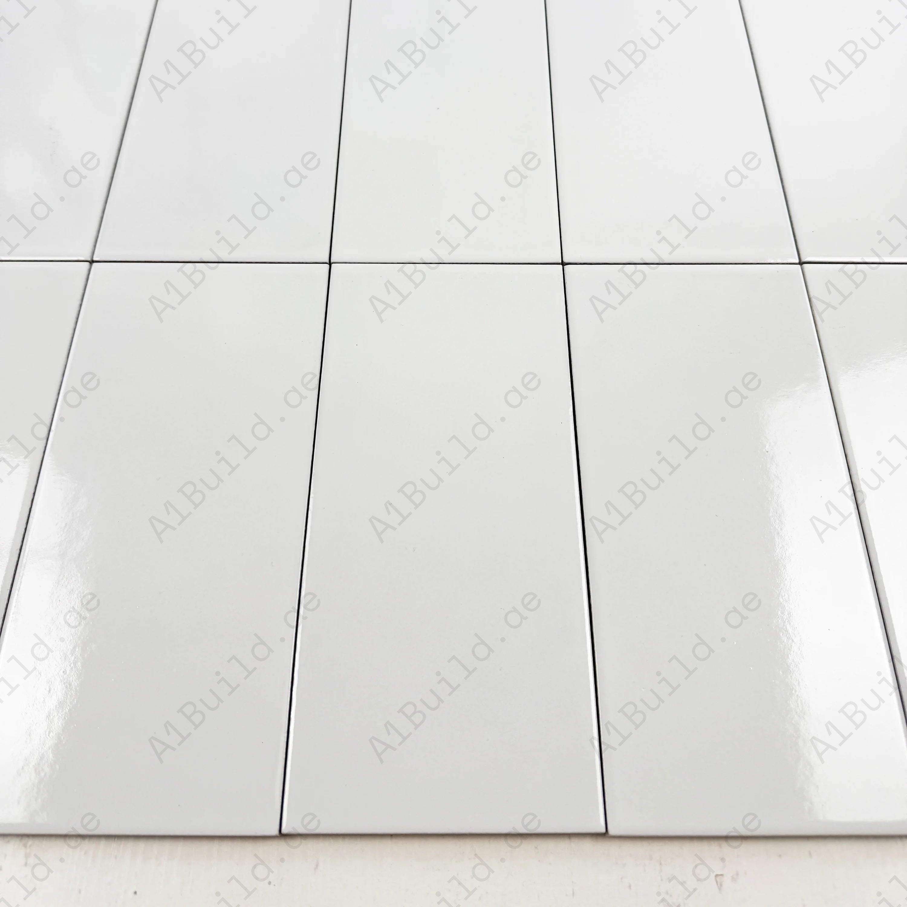 High-quality white glazed porcelain swimming pool tiles – durable, slip-resistant, and UV-resistant. Ideal for luxury pools, spas, and wet areas in Dubai.
