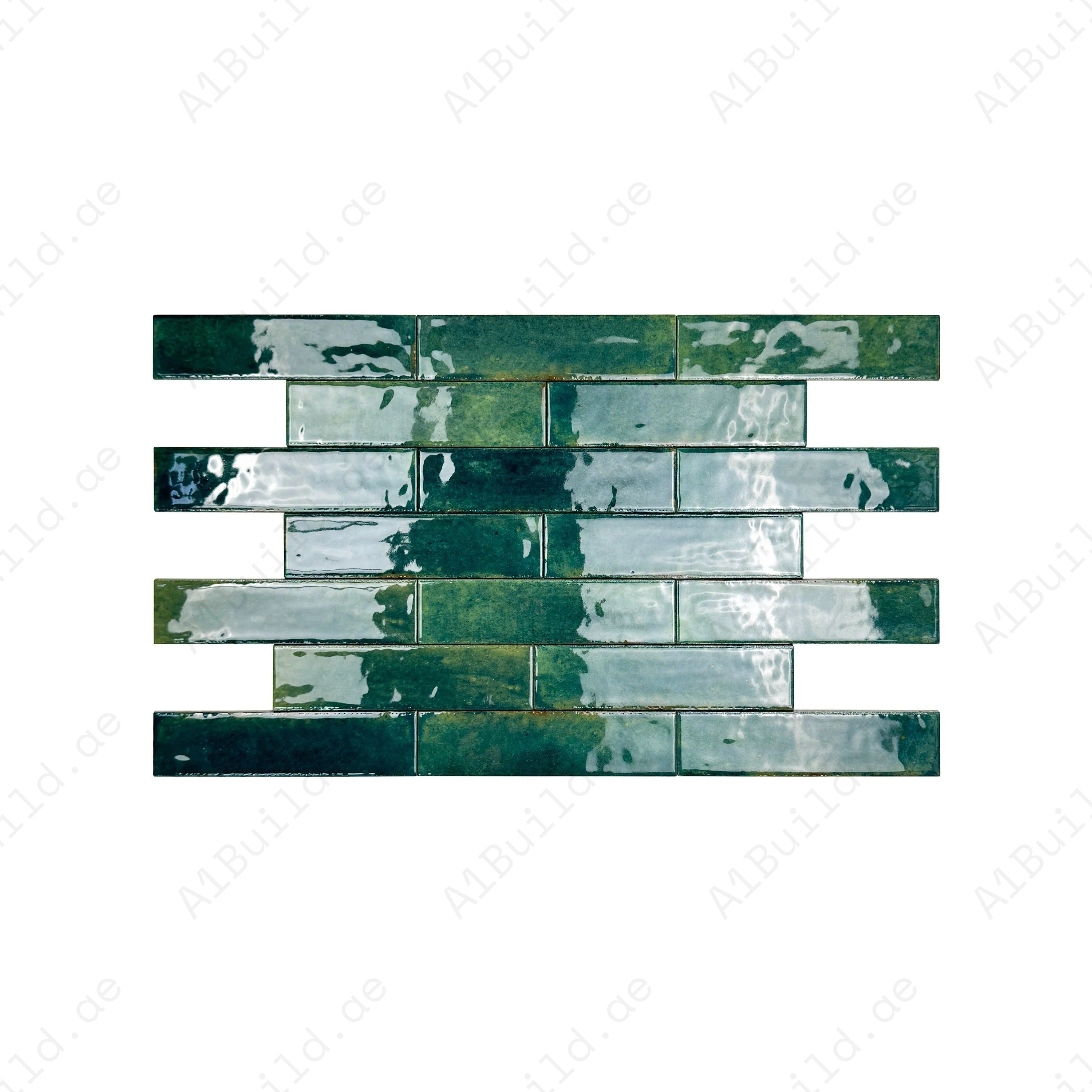 Himalayan Serenity Dark Blue Green Glossy Porcelain Tiles – 60x240mm, waterproof, mold & scratch-resistant. Ideal for kitchens, bathrooms, floors & walls.