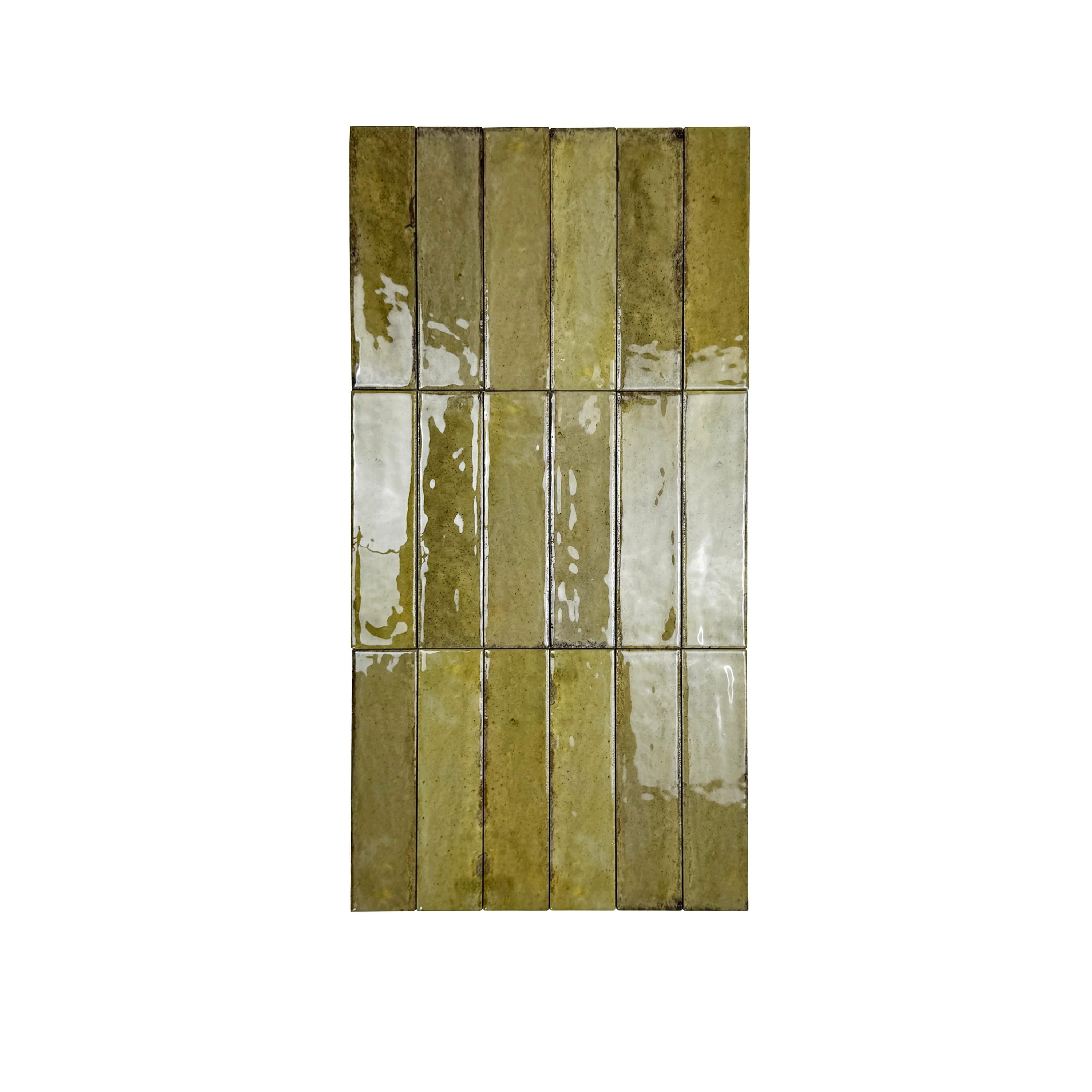 Himalayan Serenity Leaf Green Glossy Porcelain Tile – durable, water- and scratch-resistant, ideal for indoor/outdoor walls, floors, kitchens & bathrooms.