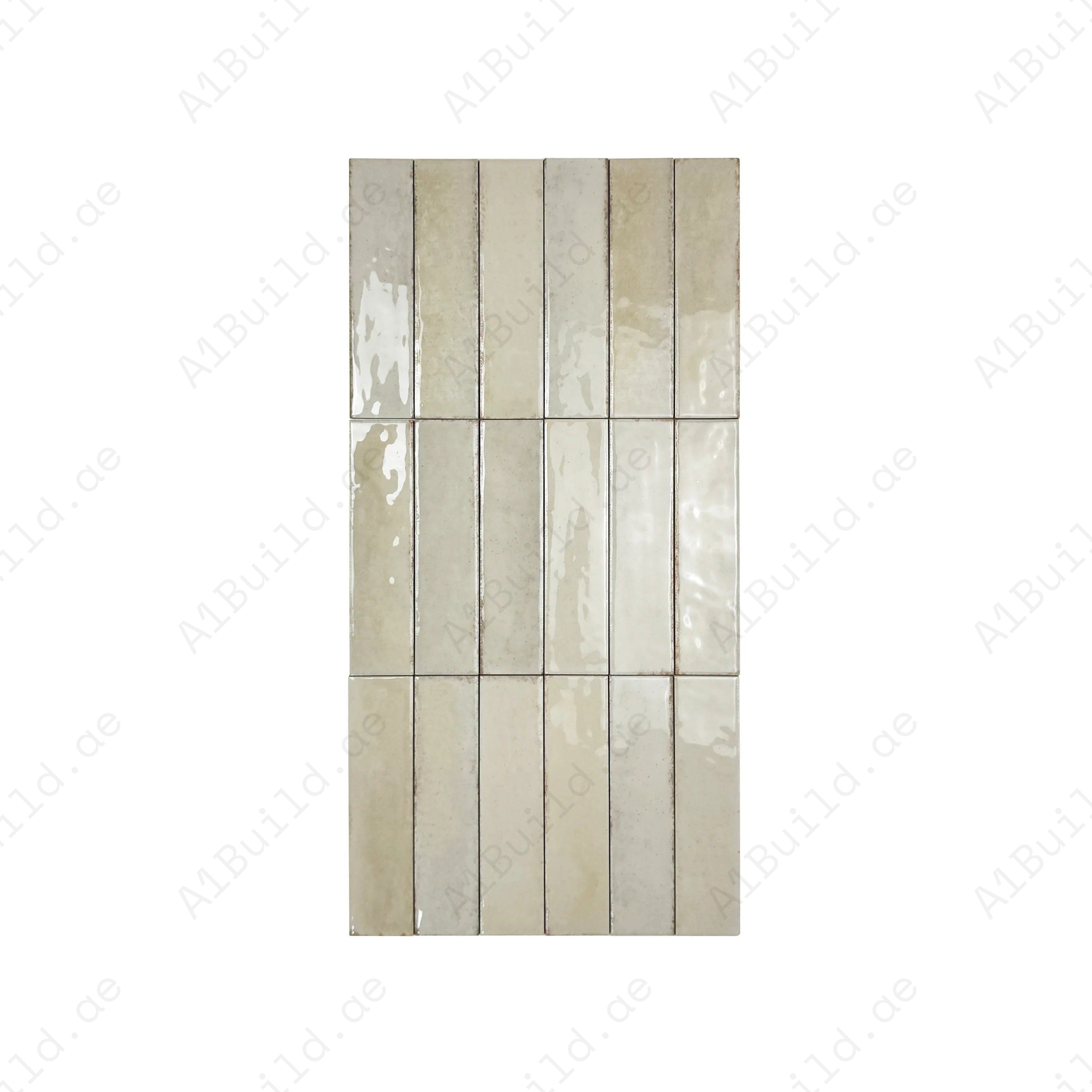 Himalayan Serenity Light Beige Glossy Porcelain Tiles – 60x240mm, waterproof, mold & scratch-resistant. Perfect for kitchens, bathrooms, floors & walls.