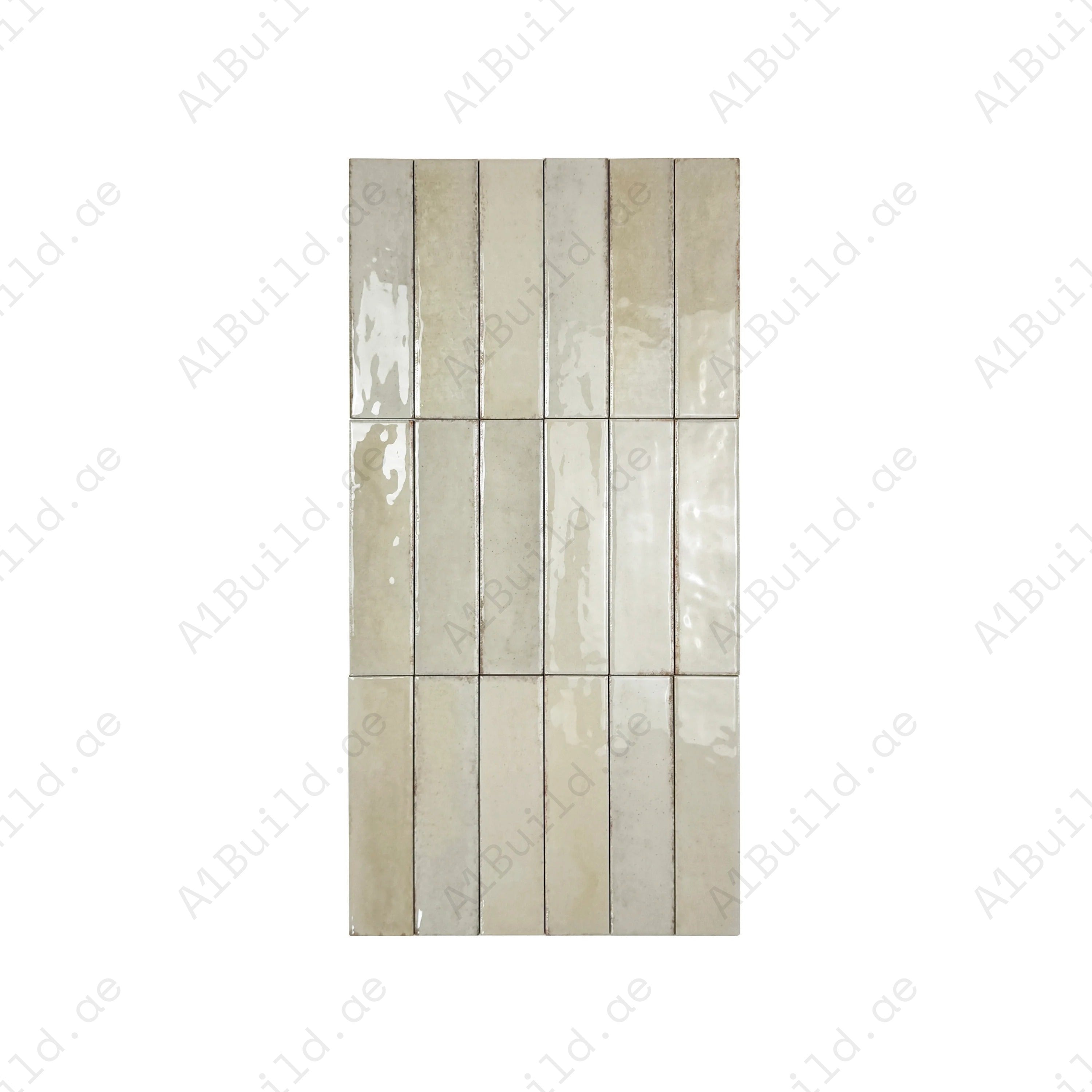 Himalayan Serenity Light Beige Glossy Porcelain Tiles – 60x240mm, waterproof, mold & scratch-resistant. Perfect for kitchens, bathrooms, floors & walls.
