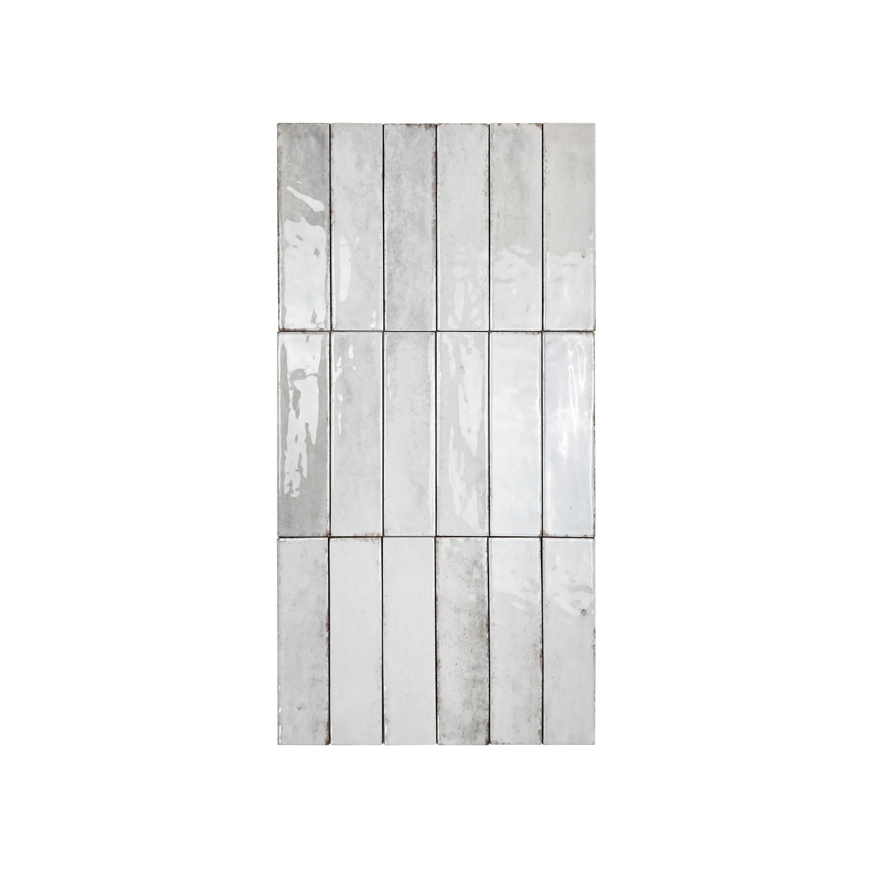 Himalayan Serenity Snow White Glossy Porcelain Tiles – 60x240mm, waterproof, mold & scratch-resistant. Ideal for kitchens, bathrooms, floors, walls & more.