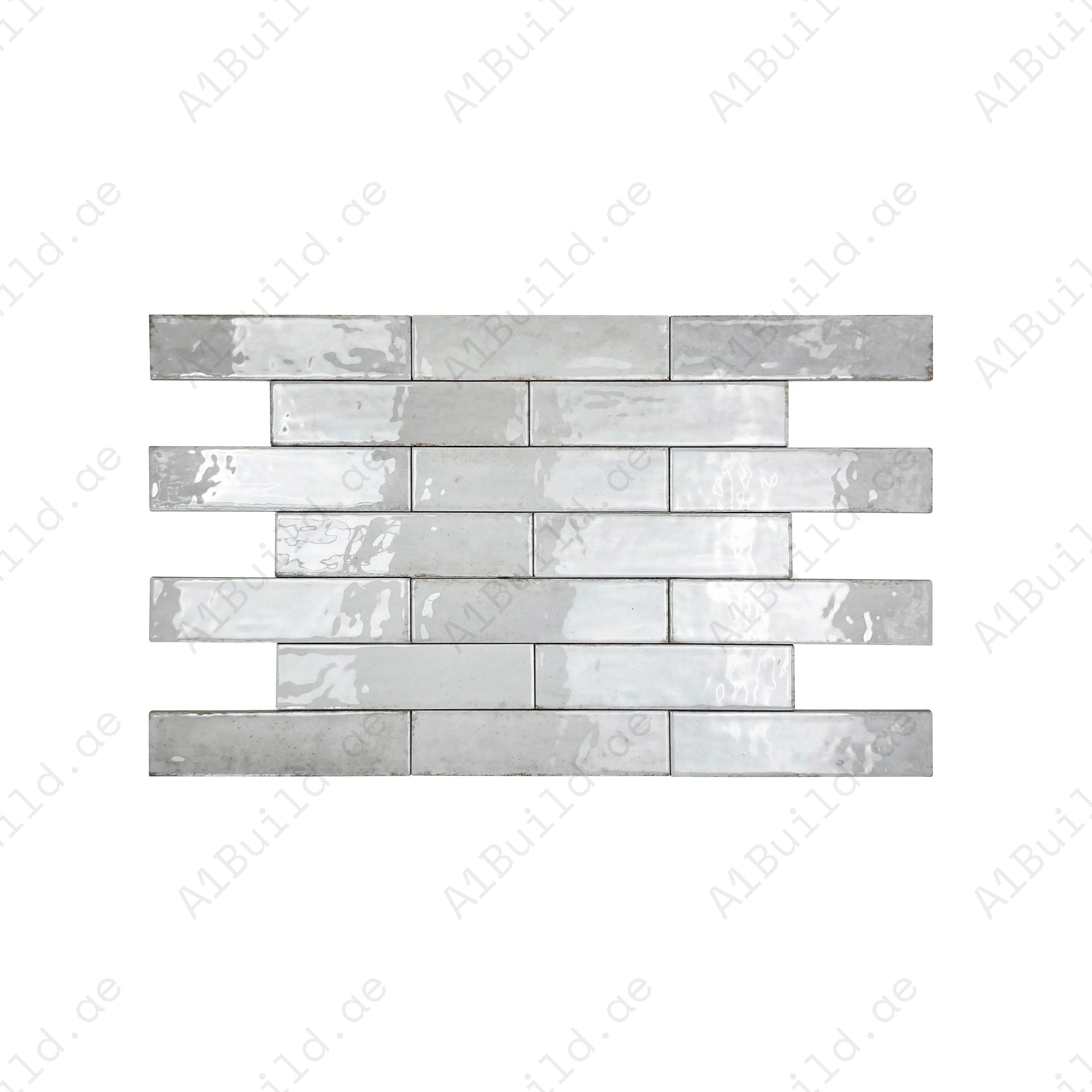 Himalayan Serenity Snow White Glossy Porcelain Tiles – 60x240mm, waterproof, mold & scratch-resistant. Ideal for kitchens, bathrooms, floors, walls & more.