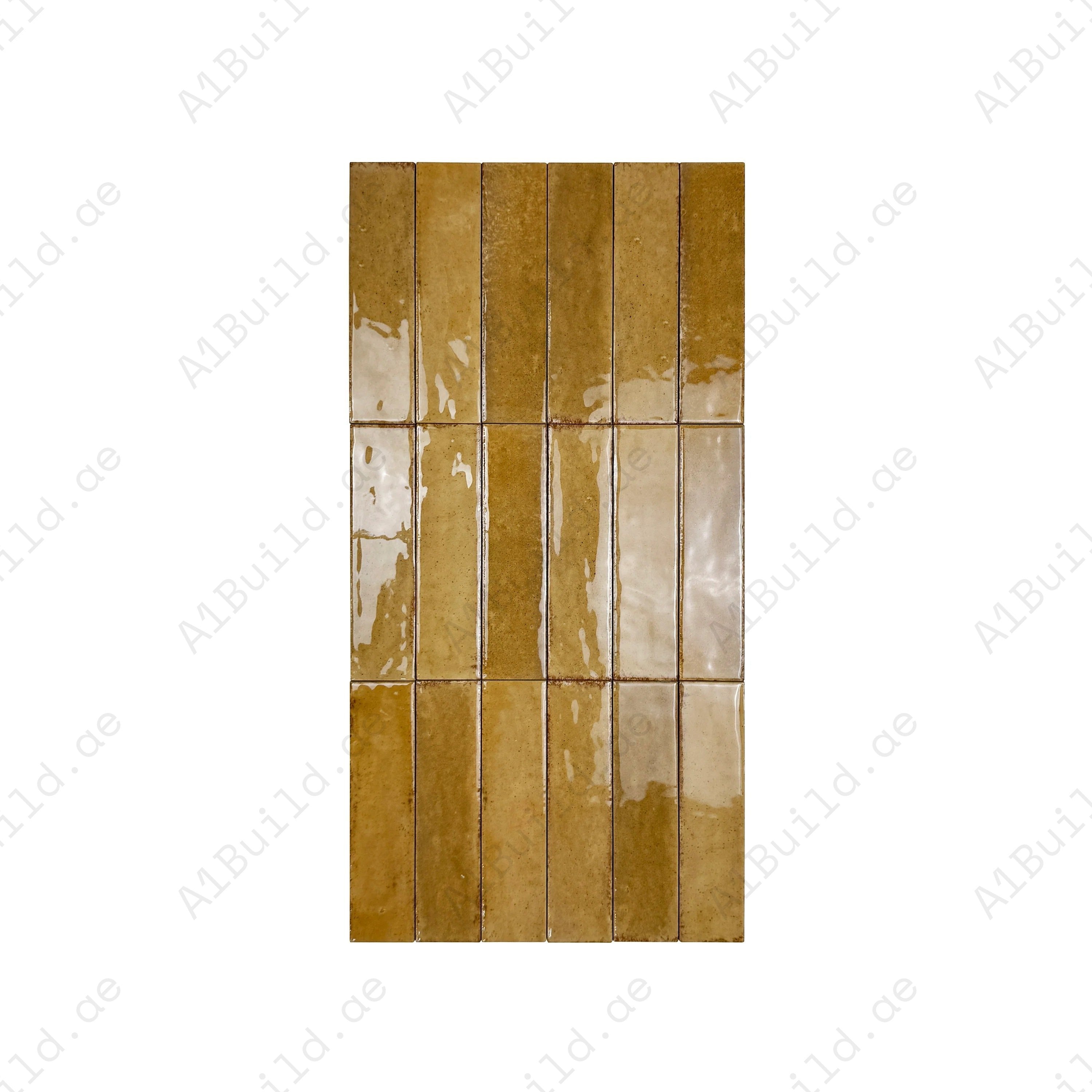 Himalayan Serenity Walnut Brown Glossy Porcelain Tile Perfect for indoor & outdoor, kitchen backsplashes, bathrooms; durable, waterproof, scratch-resistant.